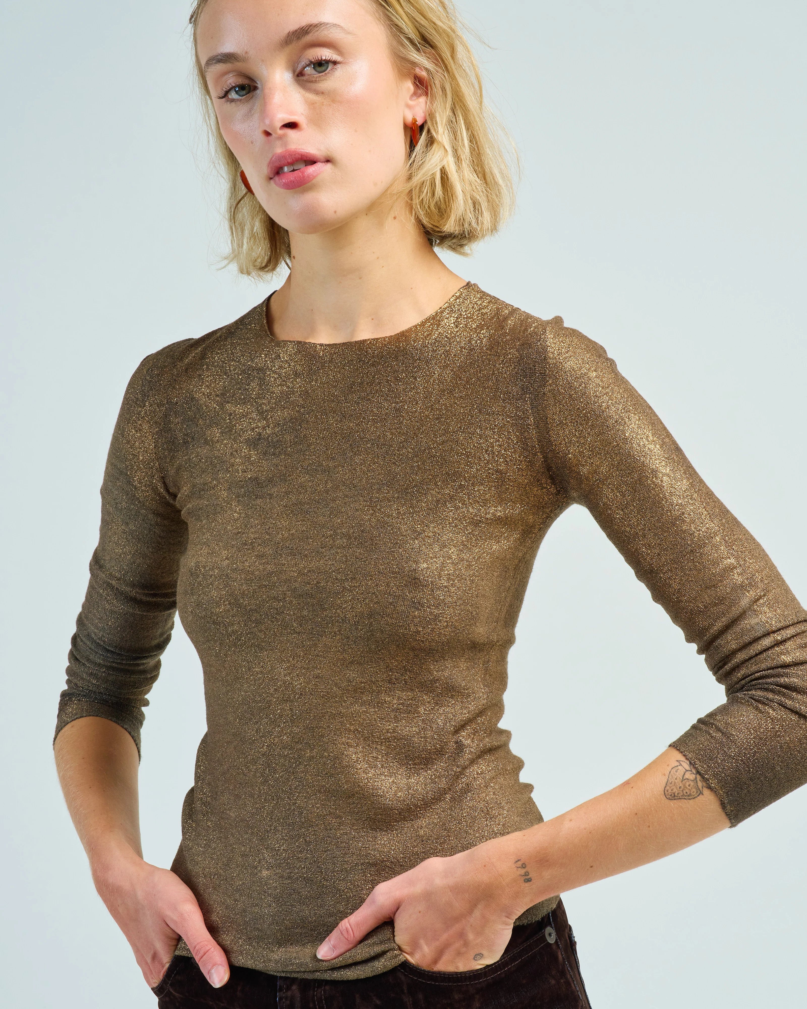 crew neck reversible stretch pullover - Image 5