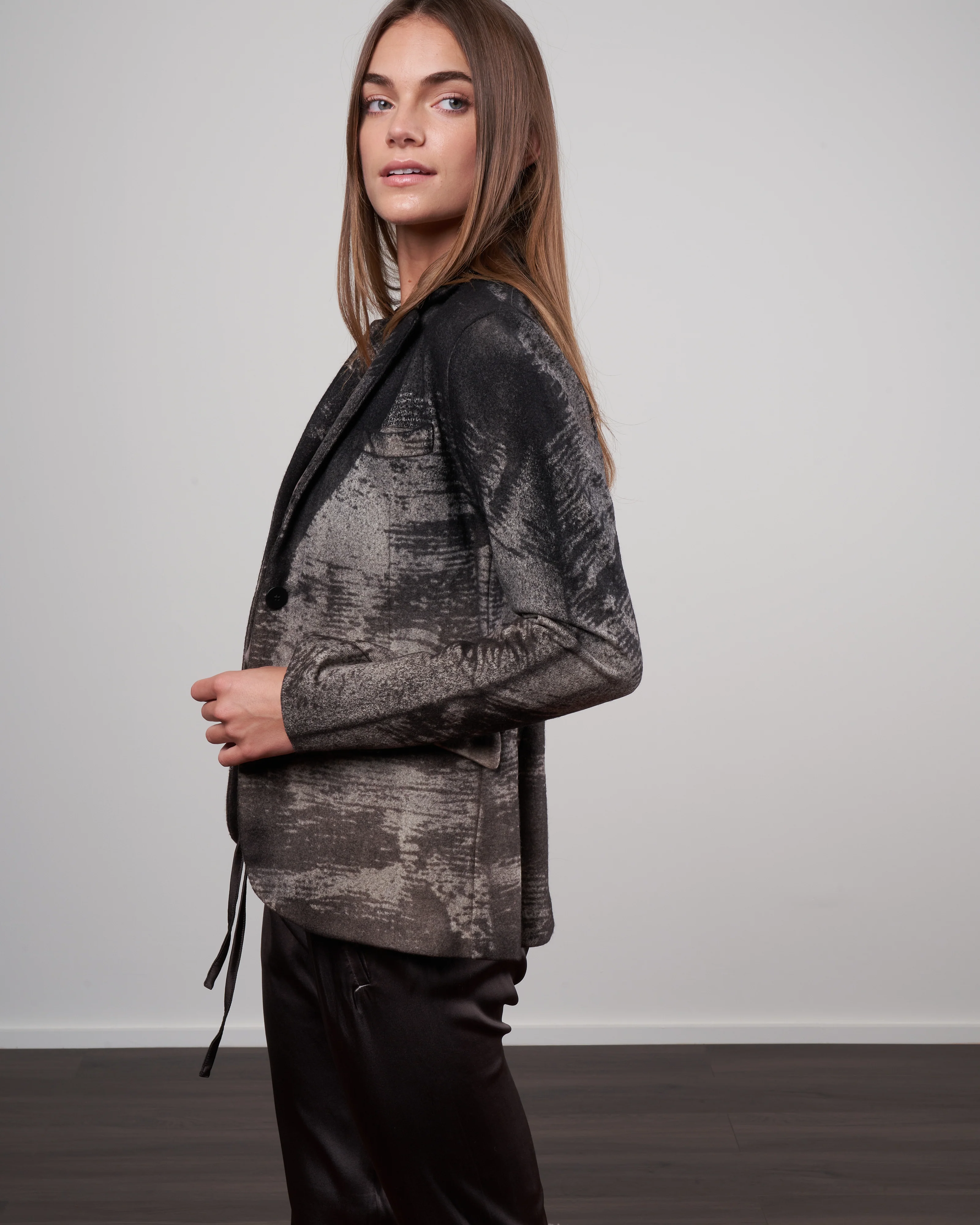 degrade' felted rever jacket with laser effect - carruba - Image 3