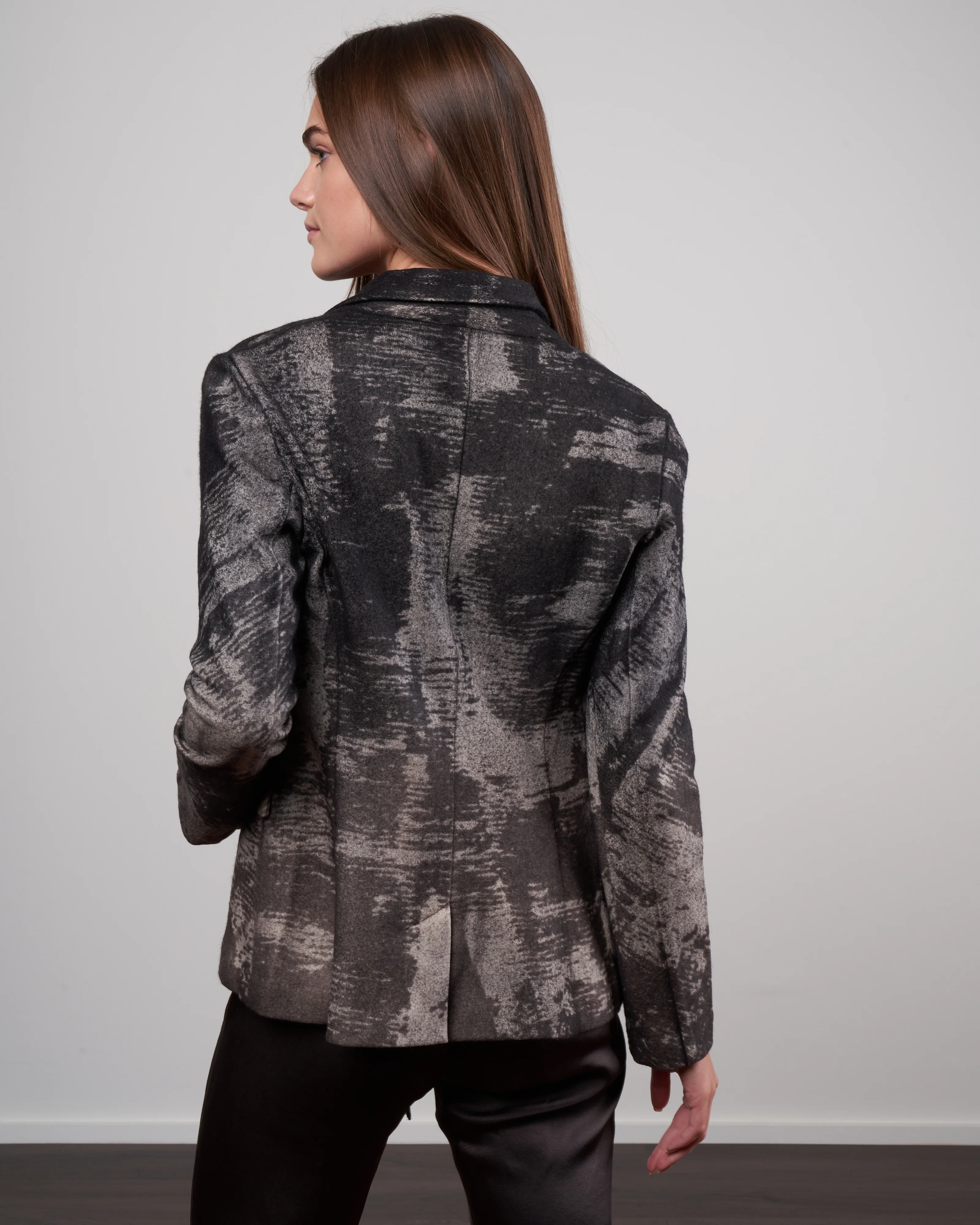 degrade' felted rever jacket with laser effect - carruba - Image 4