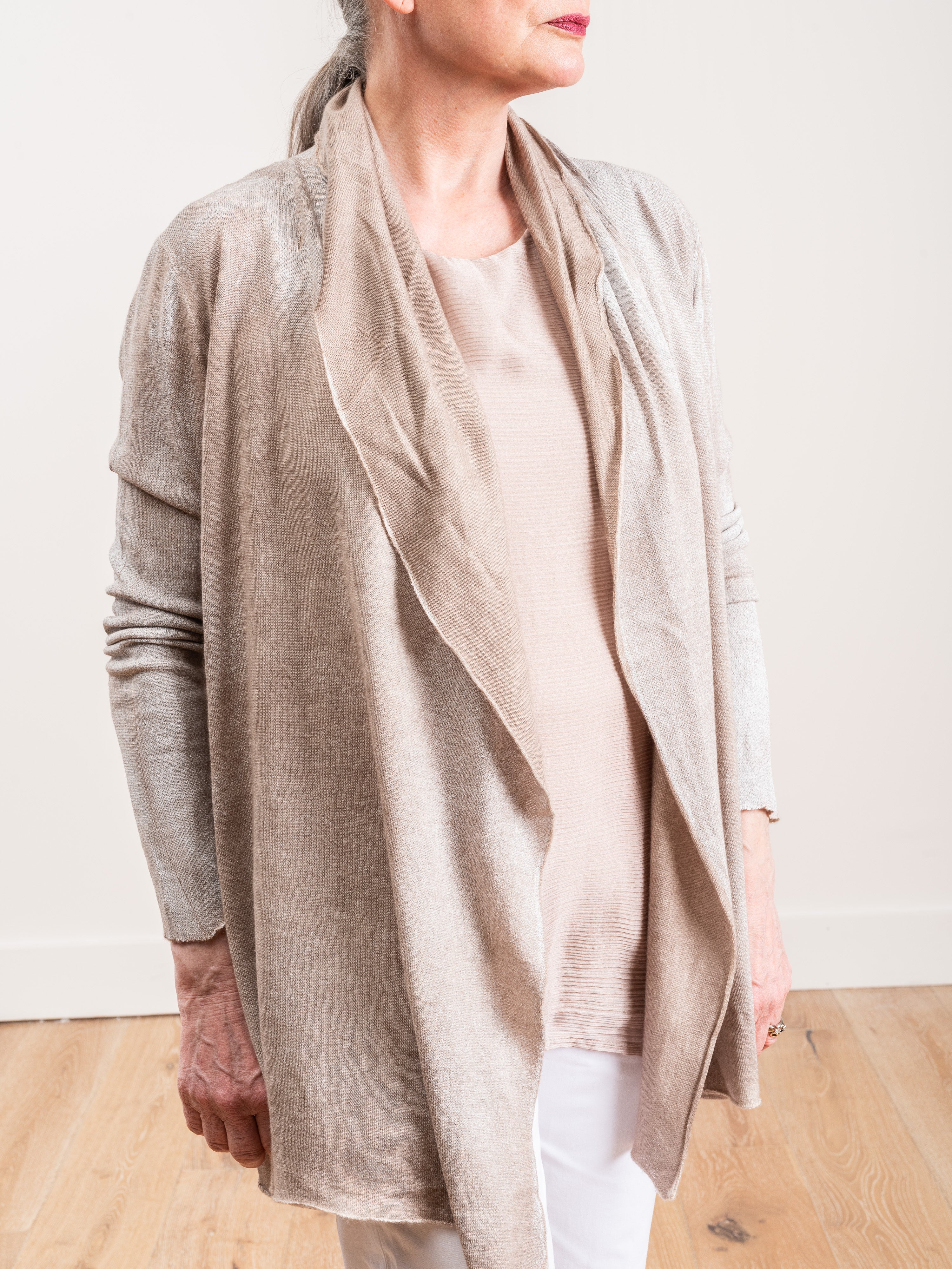 draped shawl cardigan - Image 3