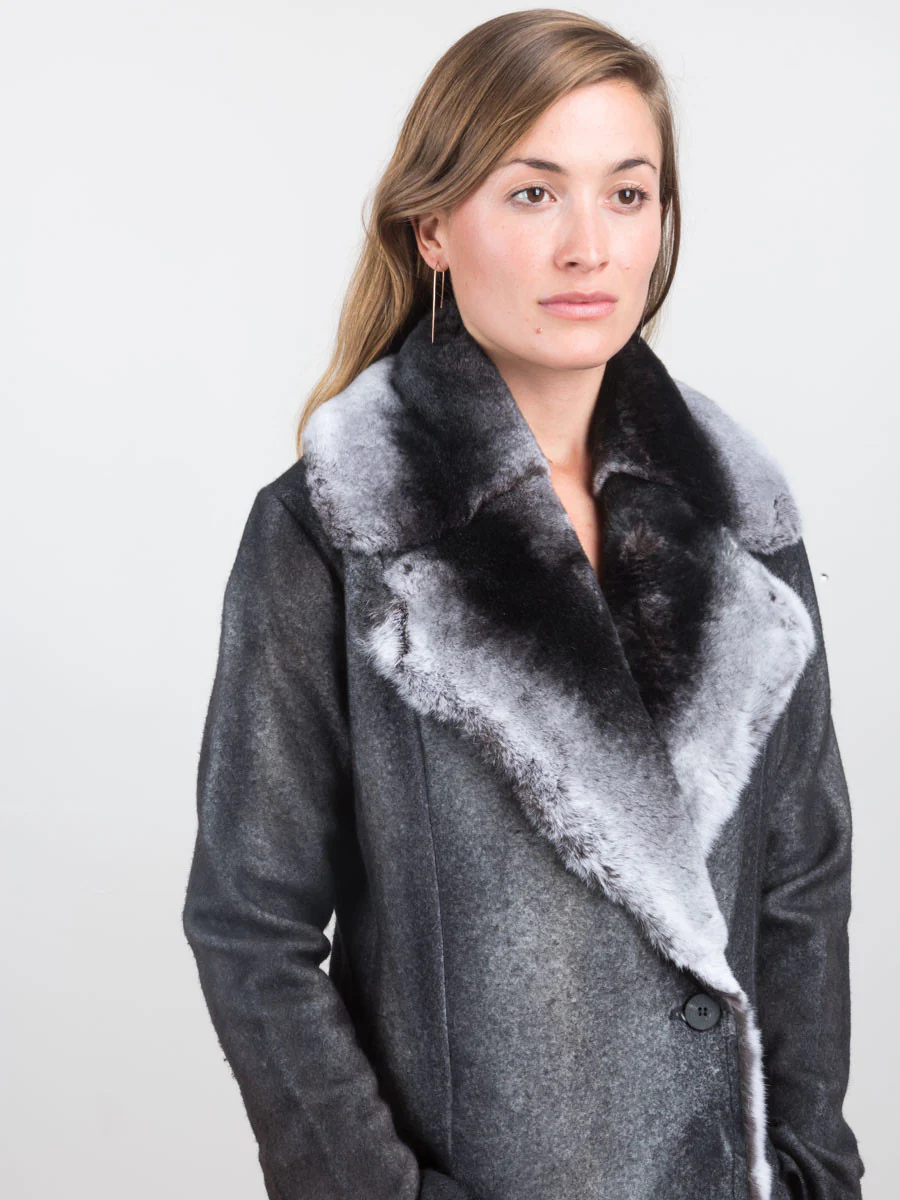 fur lapel coat - Image 4