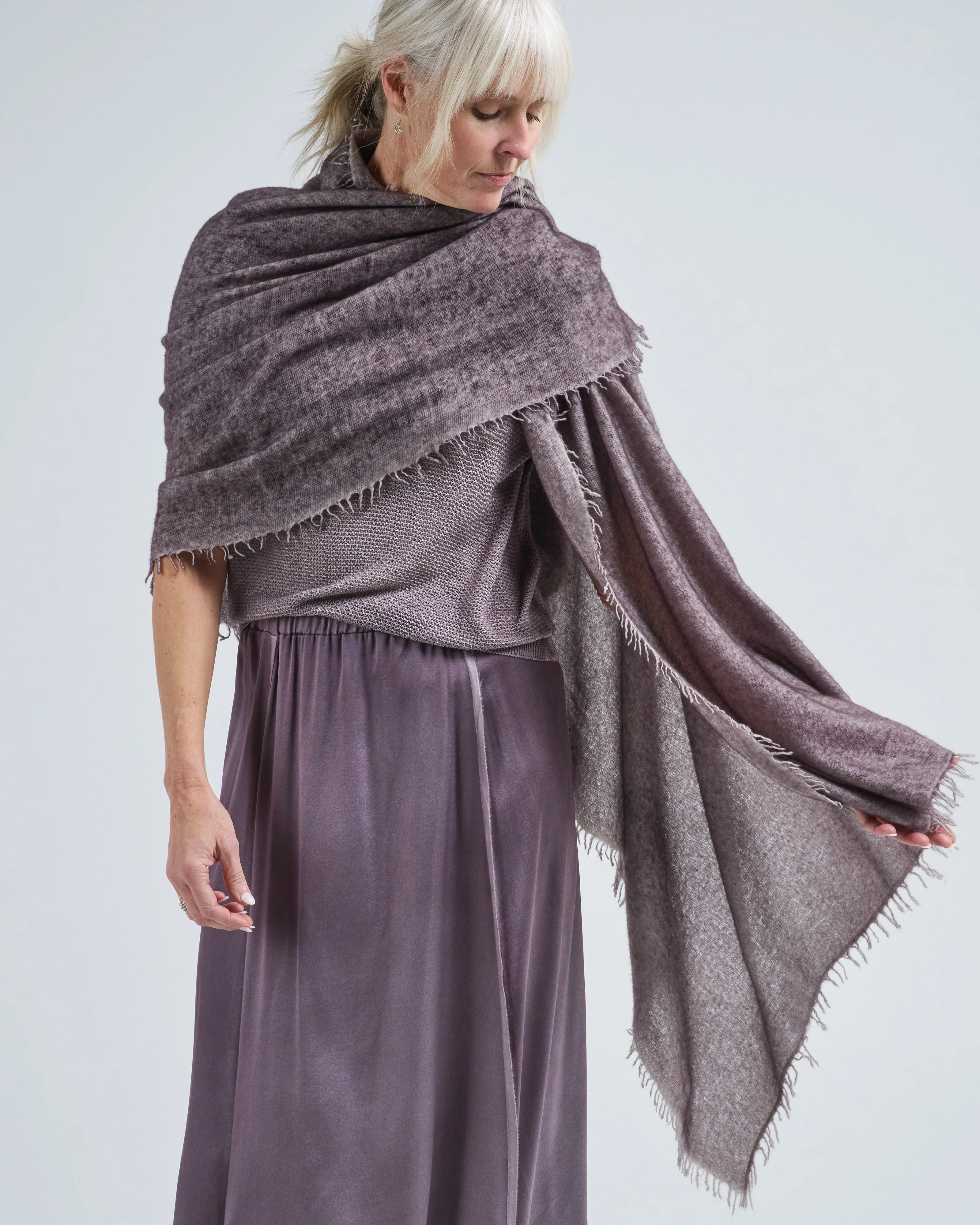 hand painted cashmere scarf