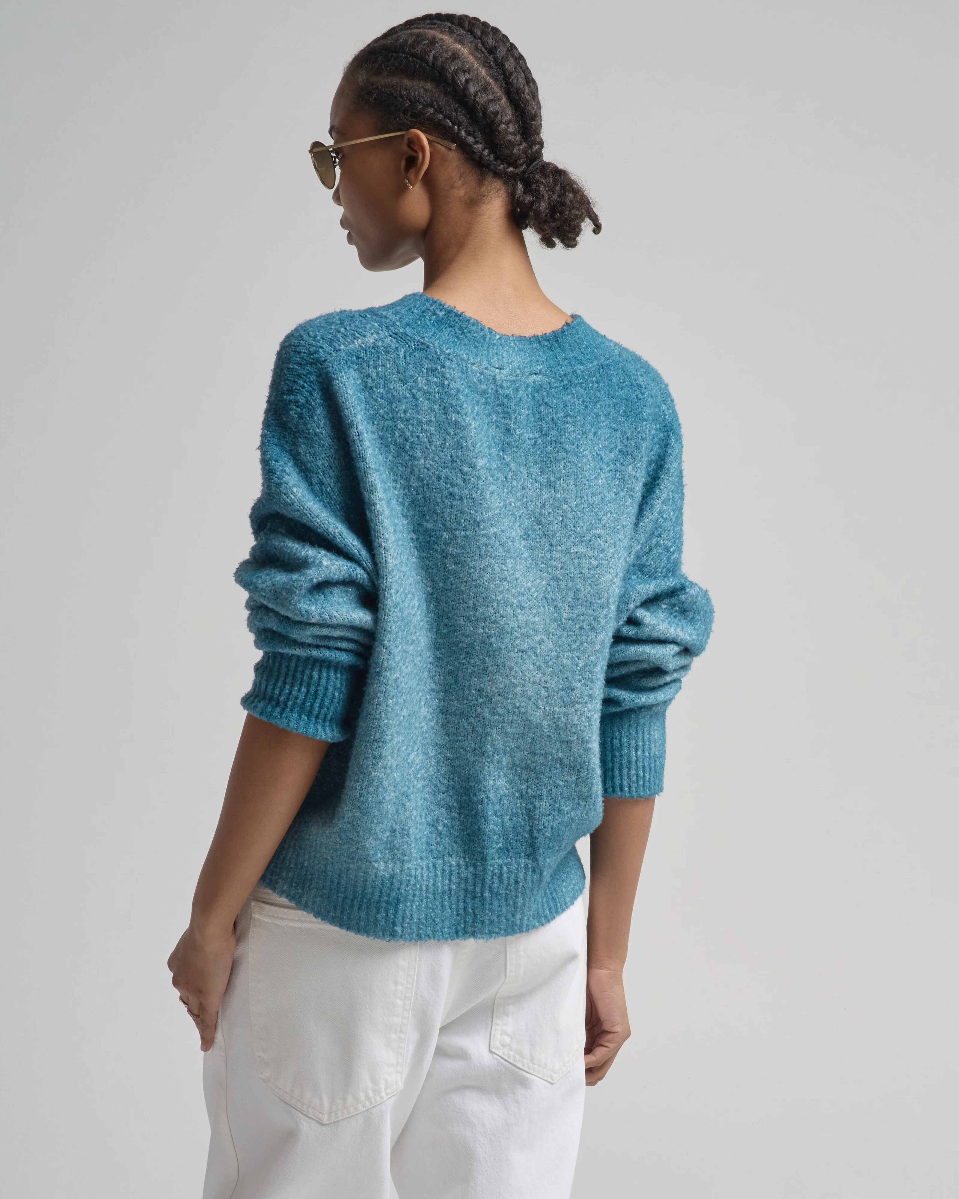 hand painted cotton v neck pullover - Image 4