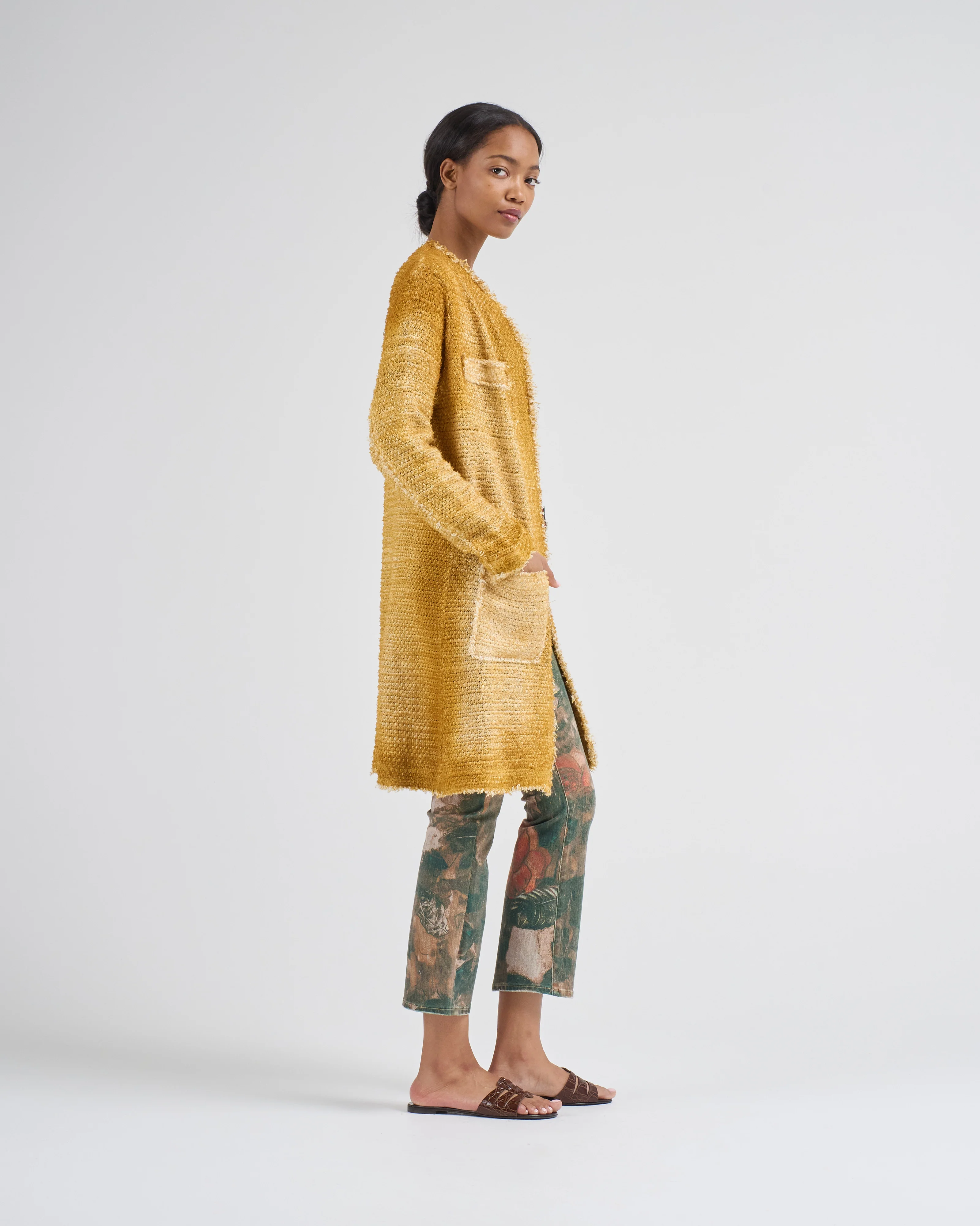 hand painted irregular mat stitch round neck jacket - Image 4