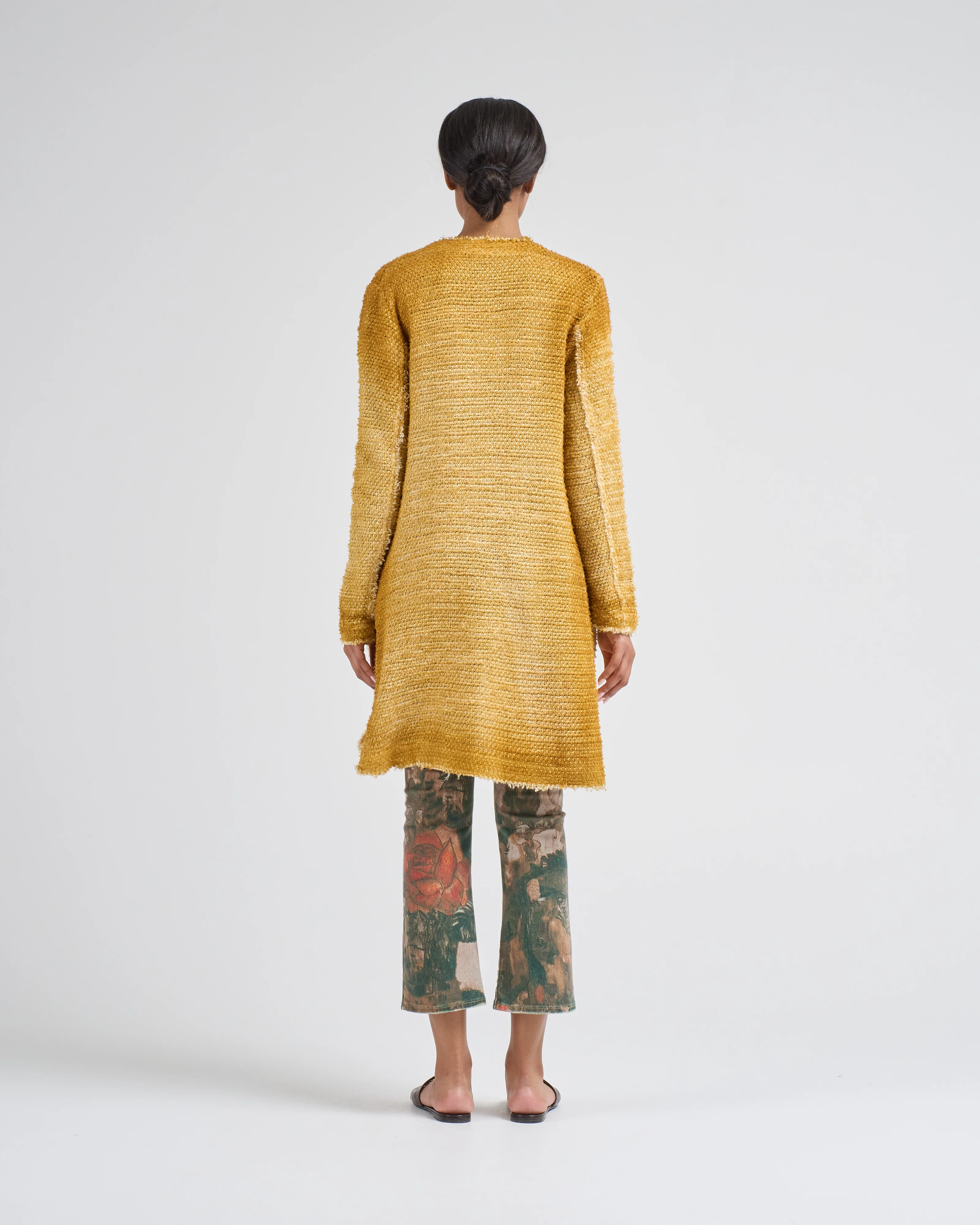 hand painted irregular mat stitch round neck jacket - Image 5