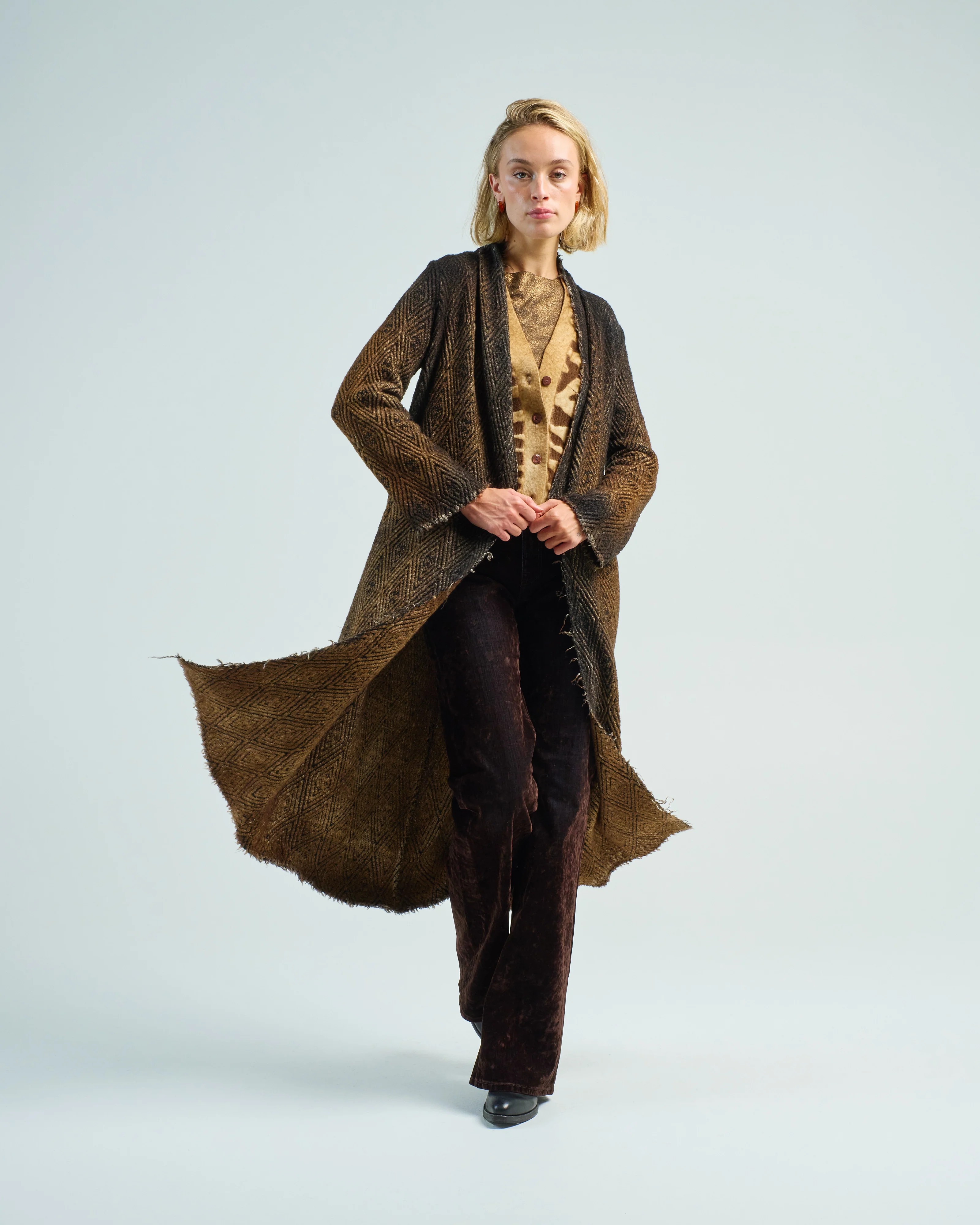 hand painted jacquard wax duster with black shadows - Image 3