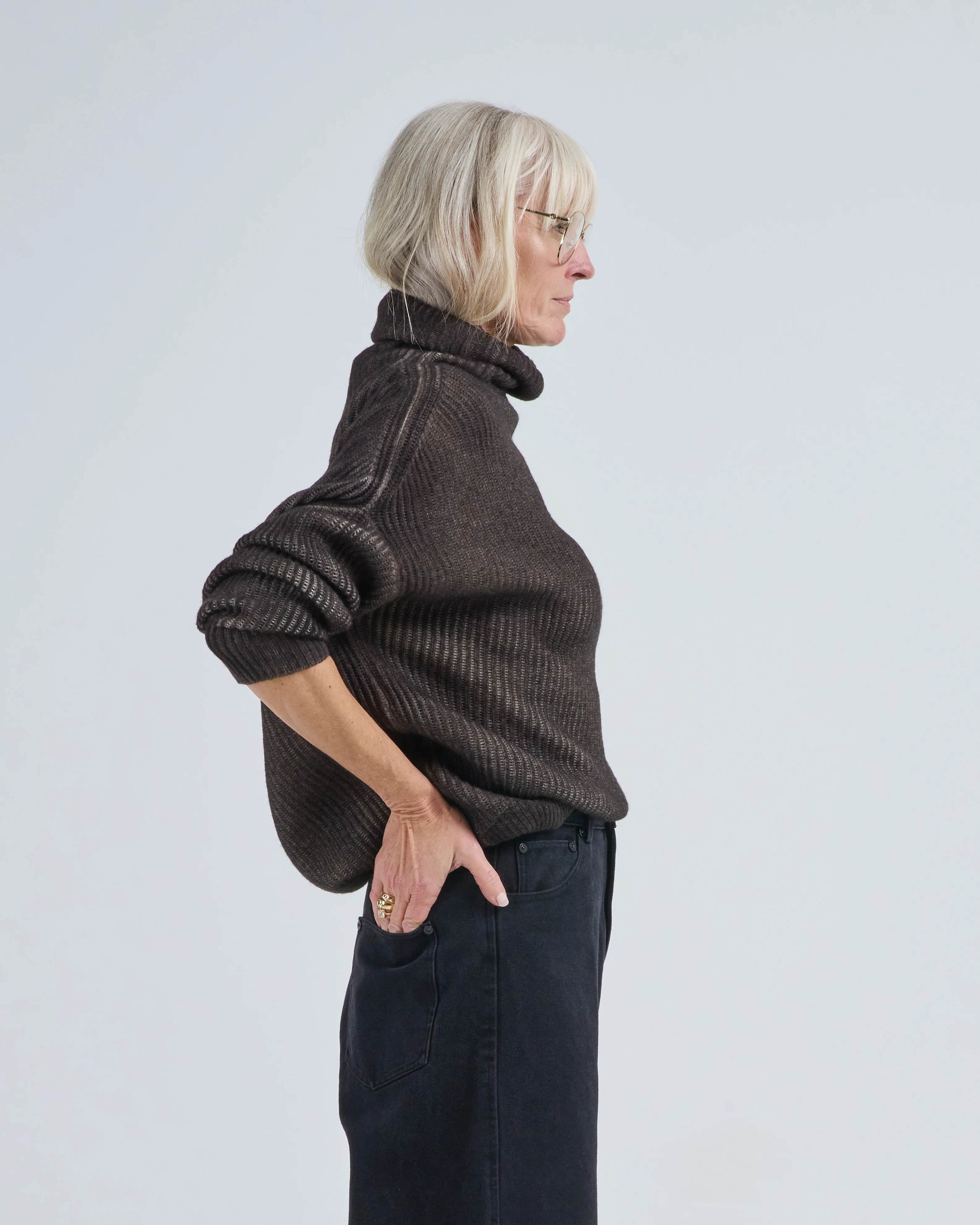 hand painted ribbed high neck pullover - Image 3