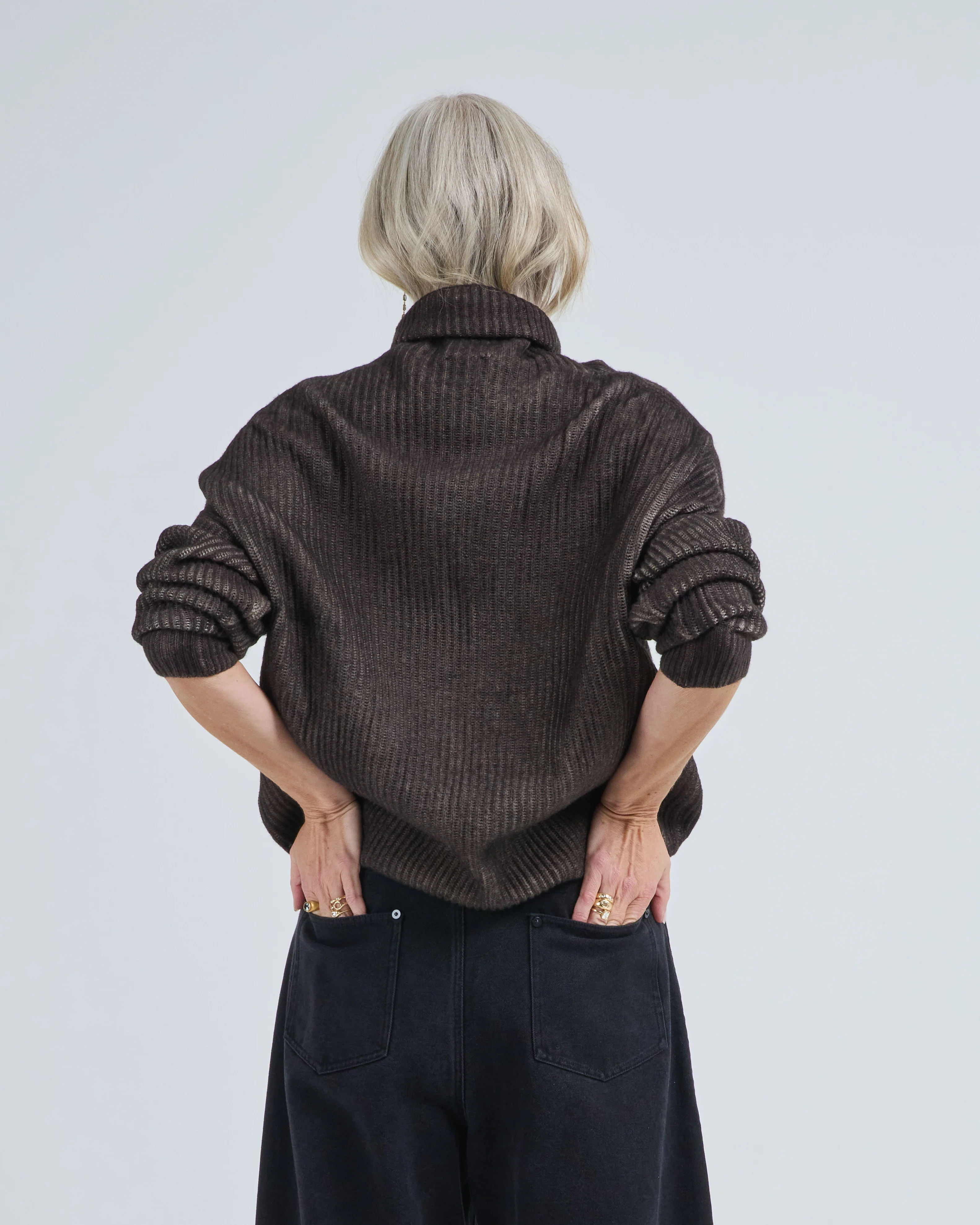 hand painted ribbed high neck pullover - Image 4