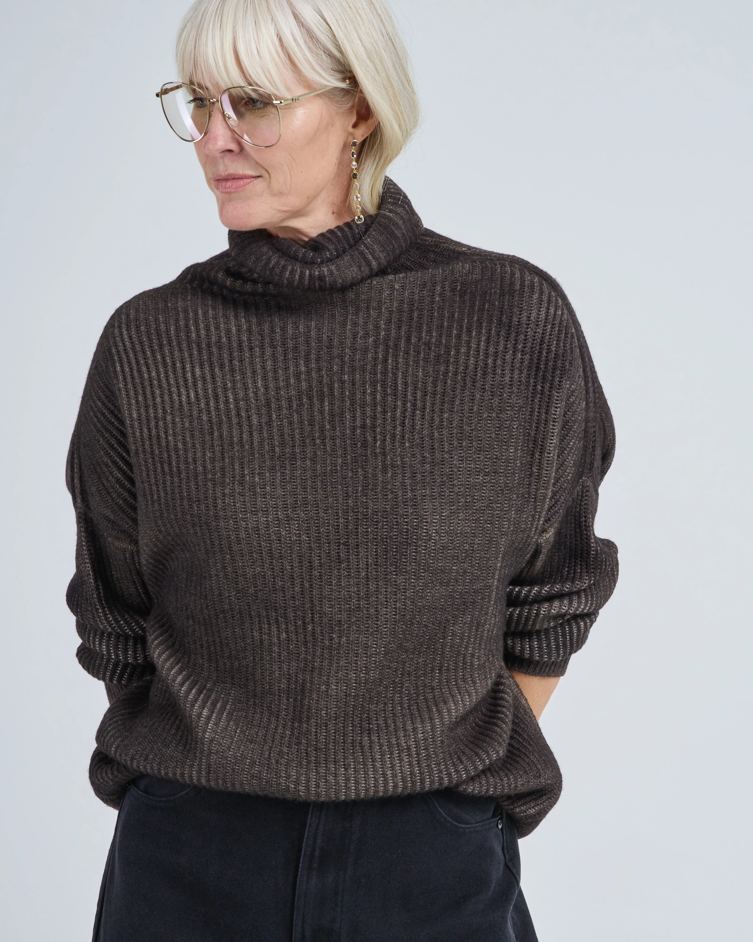 hand painted ribbed high neck pullover - Image 5