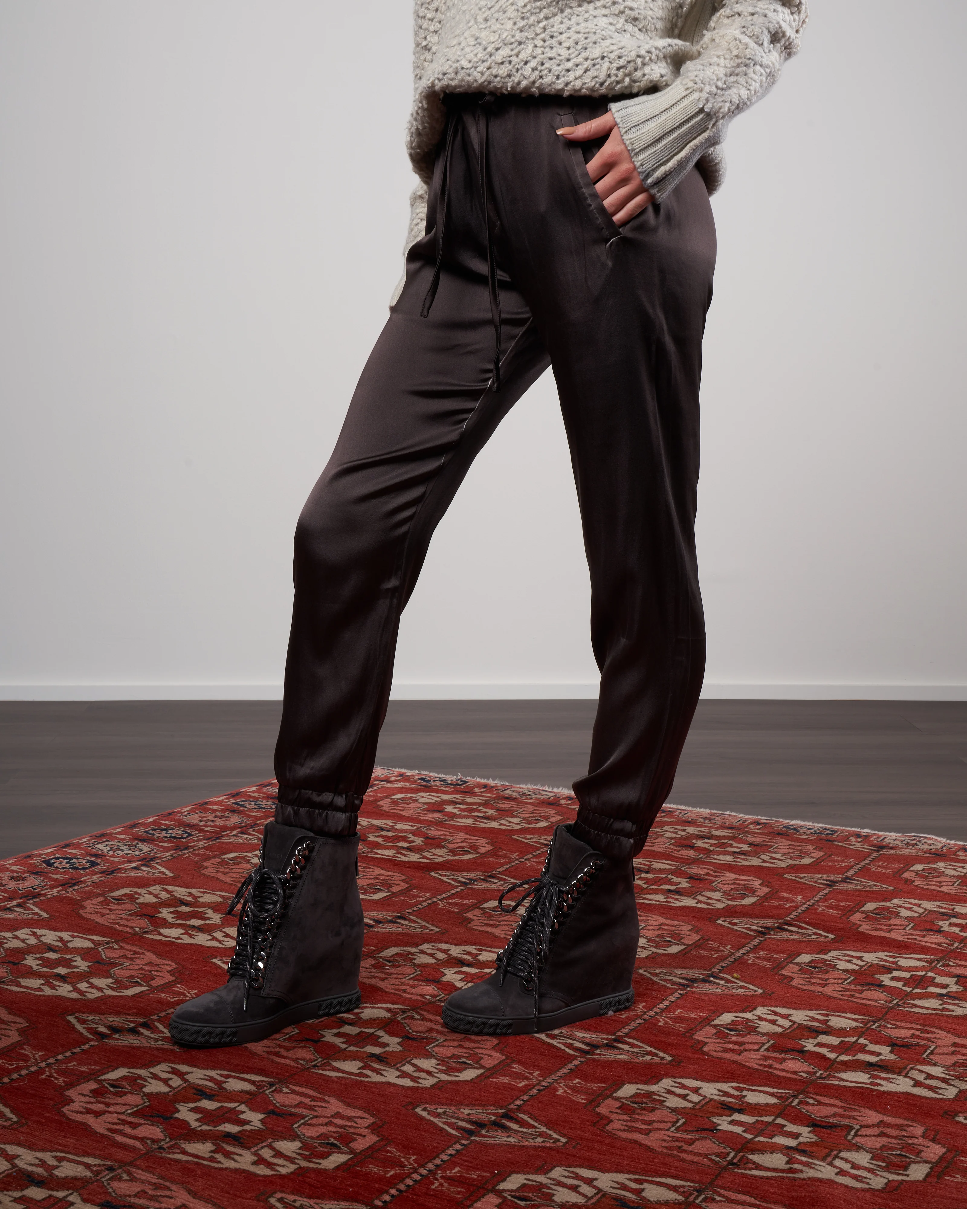 hand painted silk jogger pants - carruba - Image 3