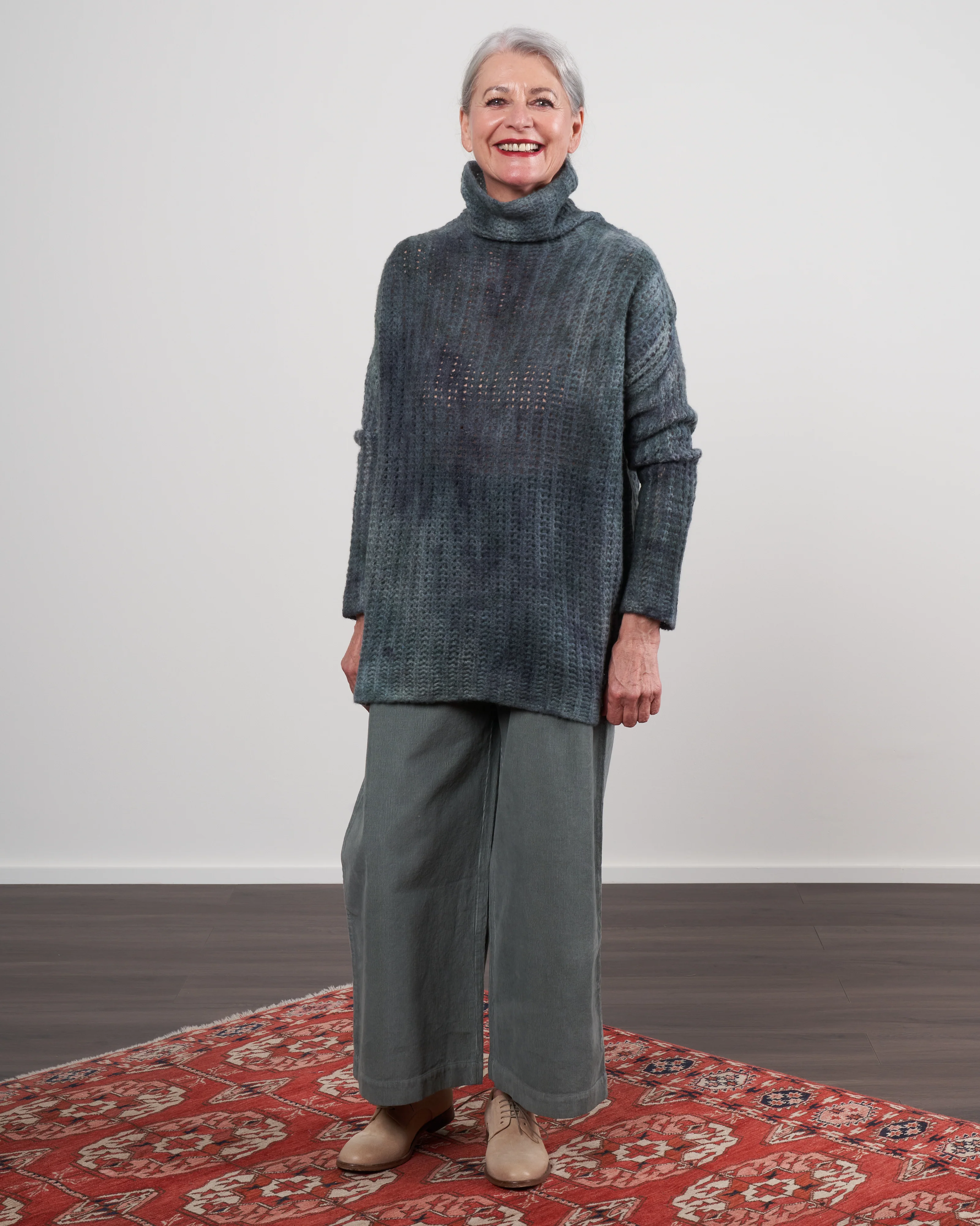 high neck corn stitch pullover - irish - Image 2