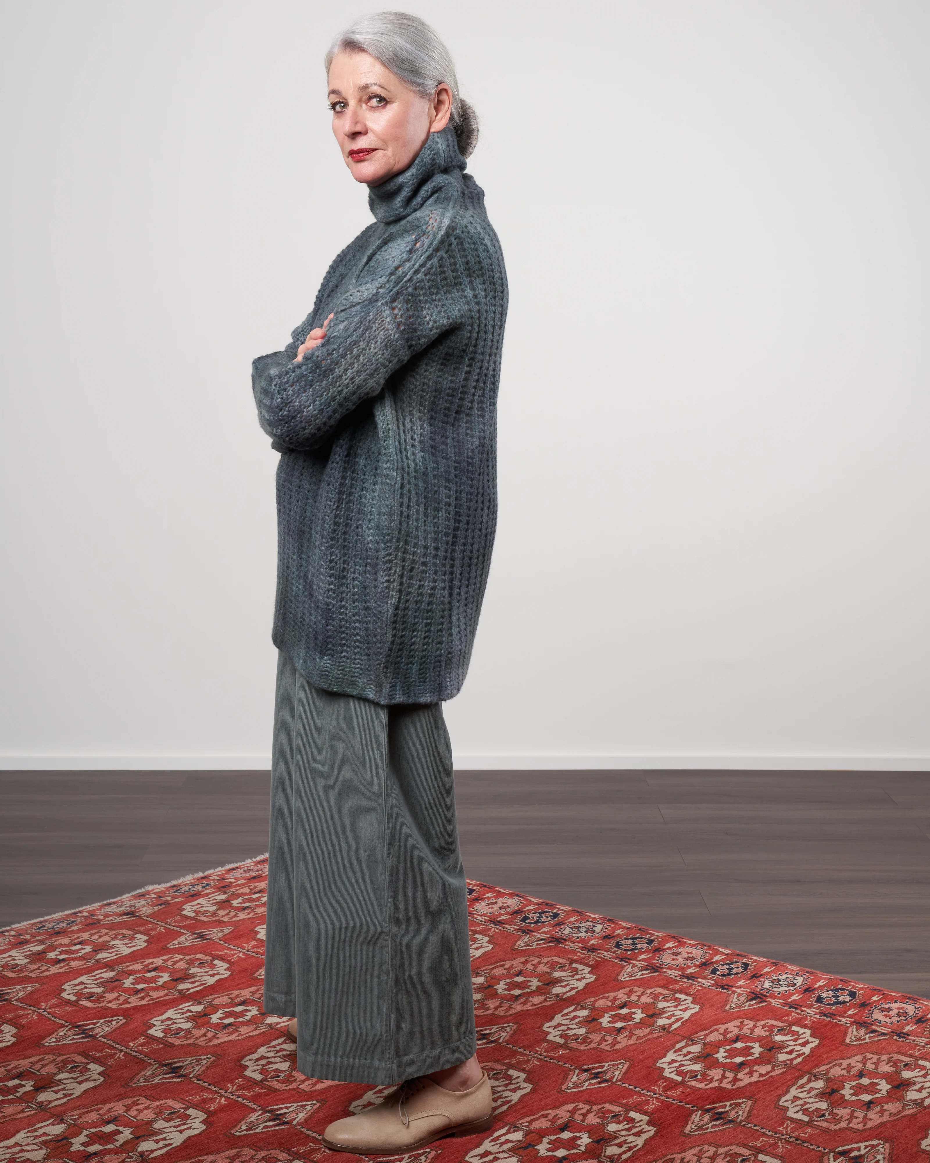 high neck corn stitch pullover - irish - Image 3