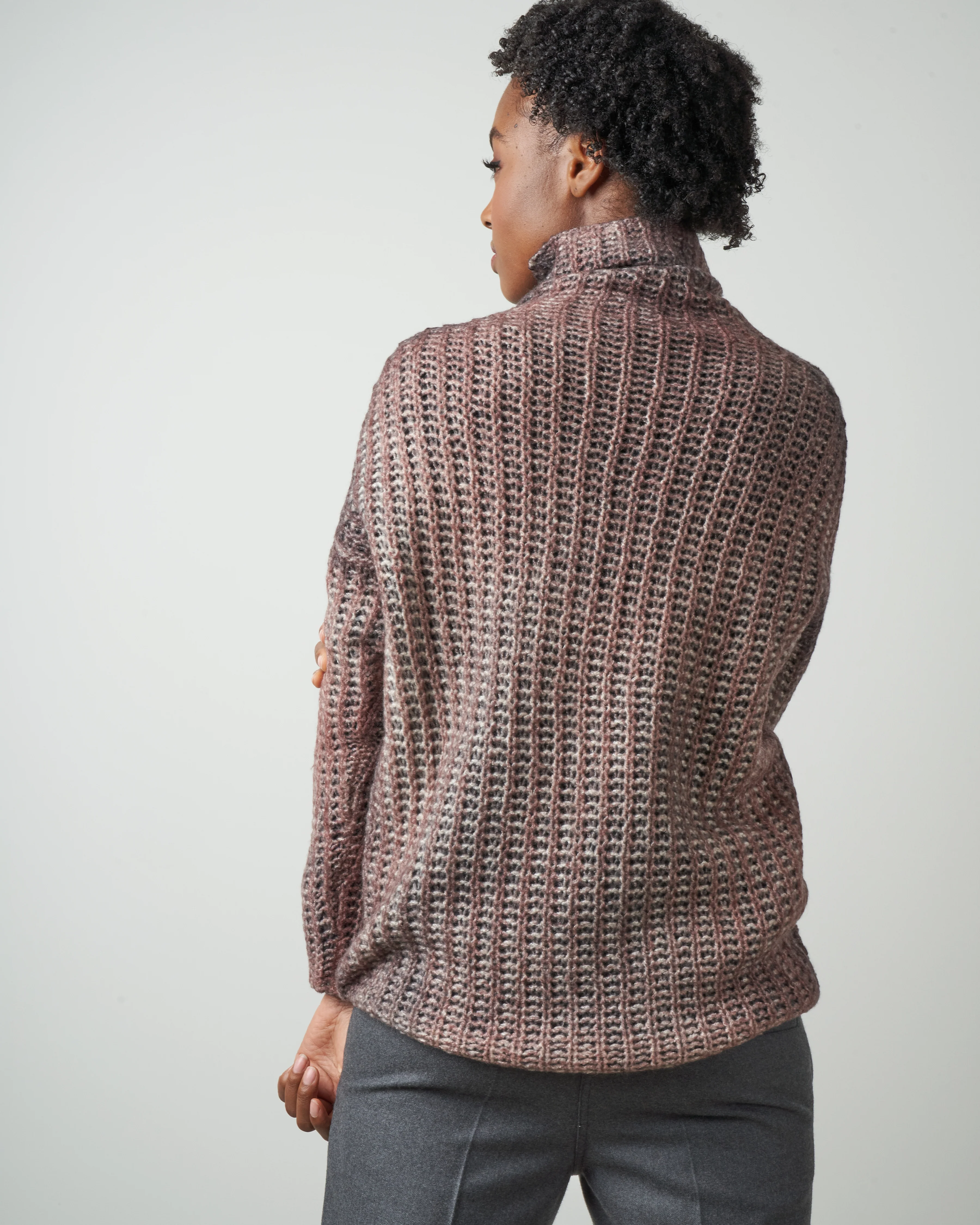 high neck corn stitch pullover - satin - Image 3