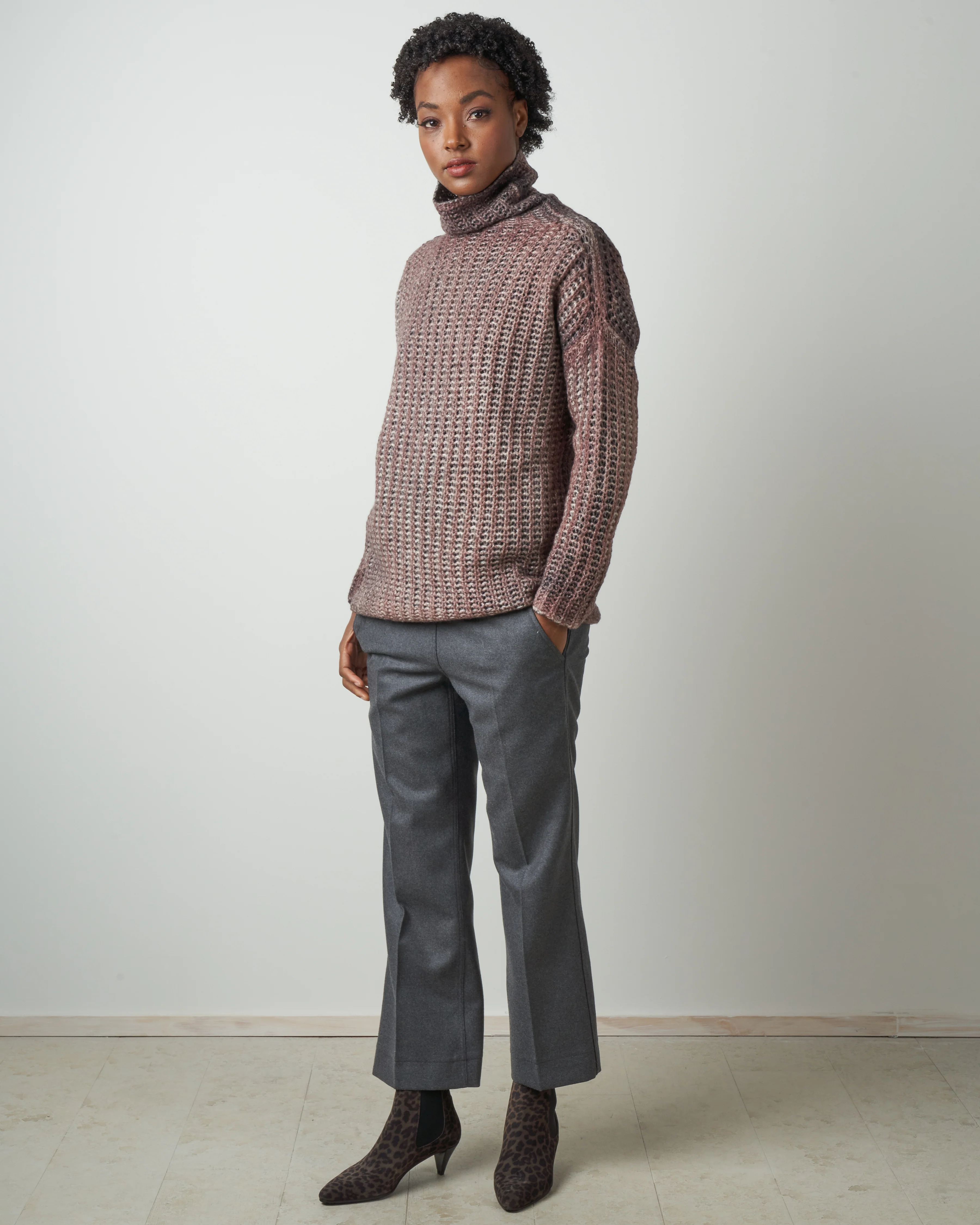 high neck corn stitch pullover - satin - Image 4
