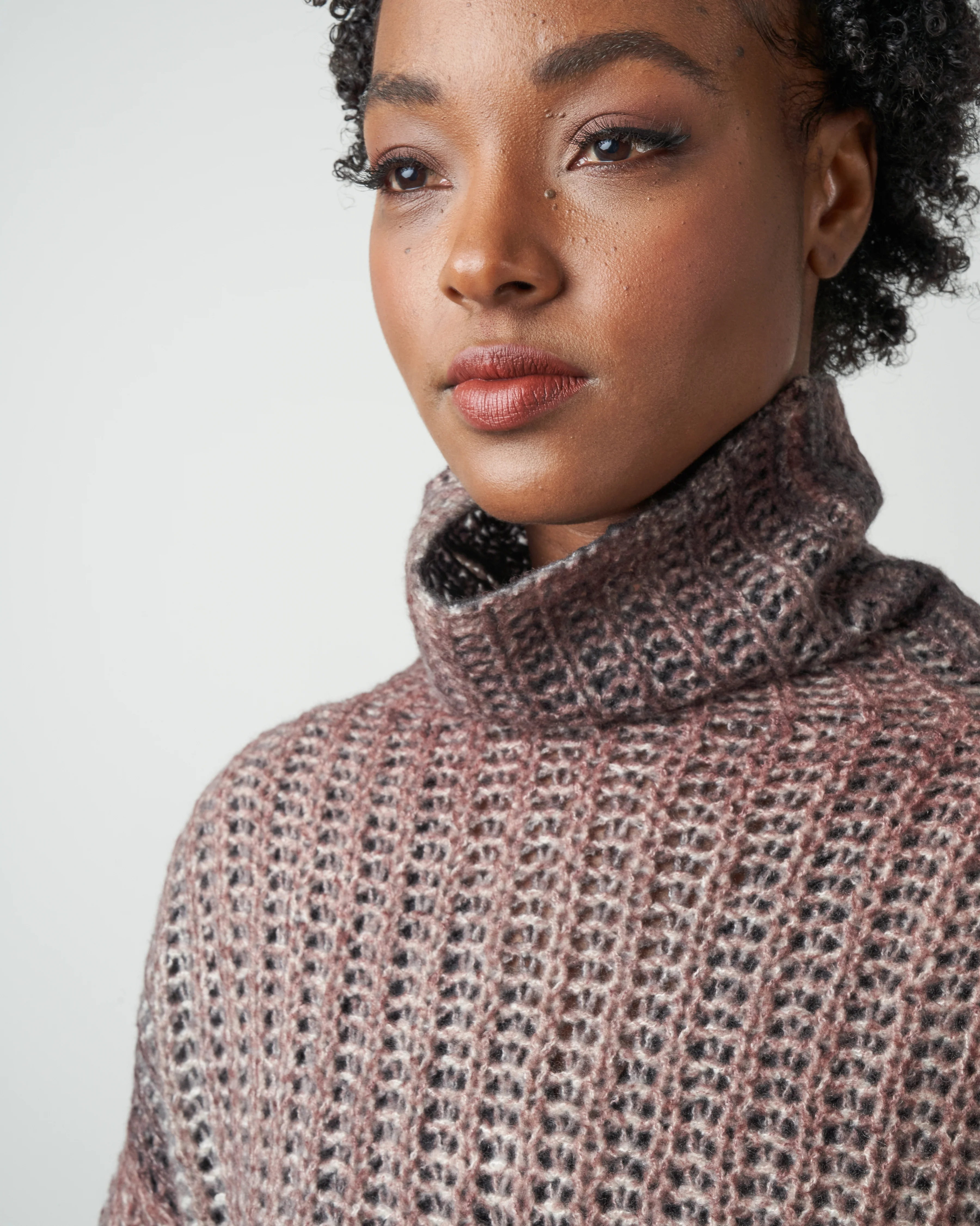 high neck corn stitch pullover - satin - Image 5