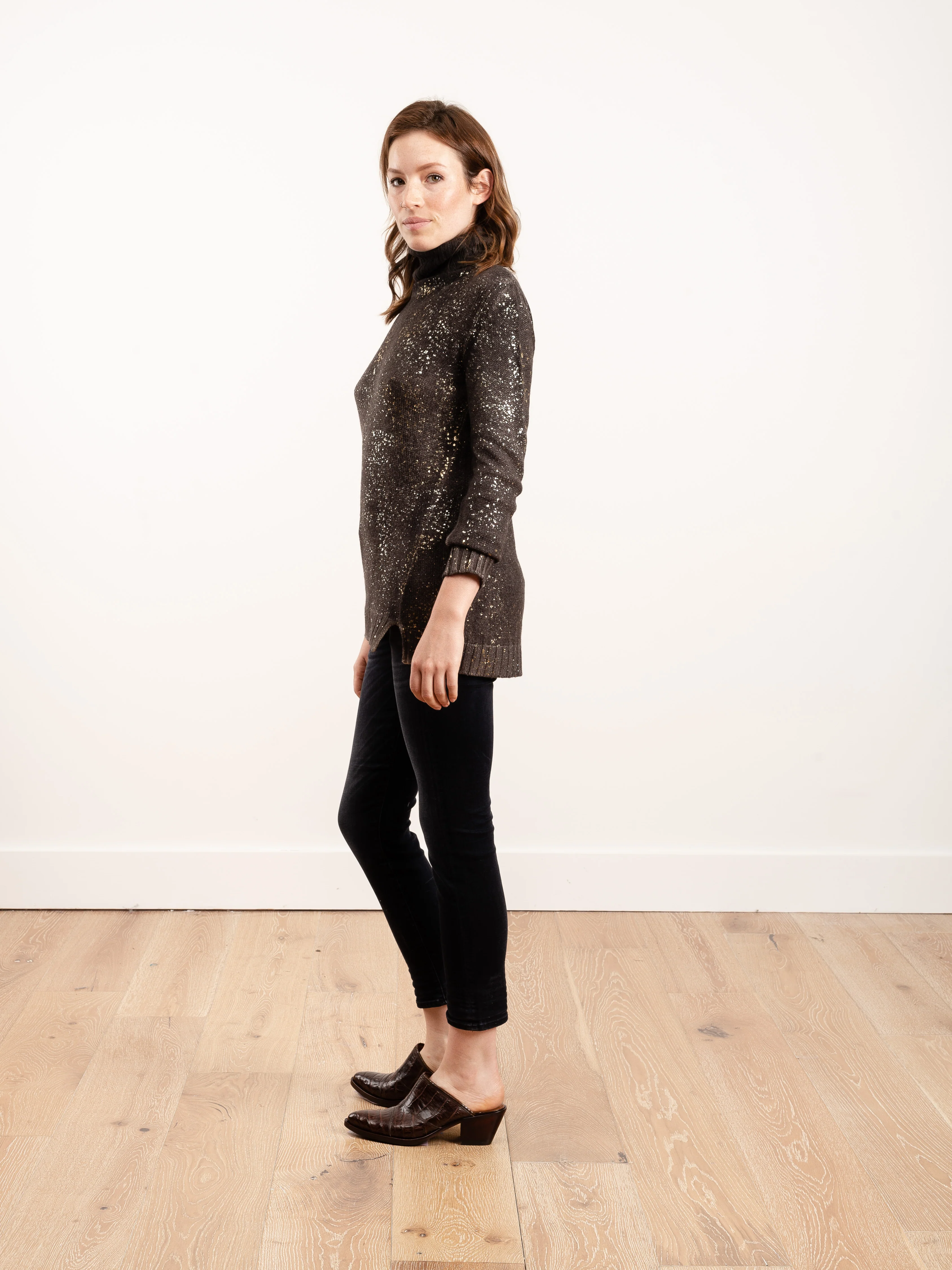 high neck laminated pullover - Image 2