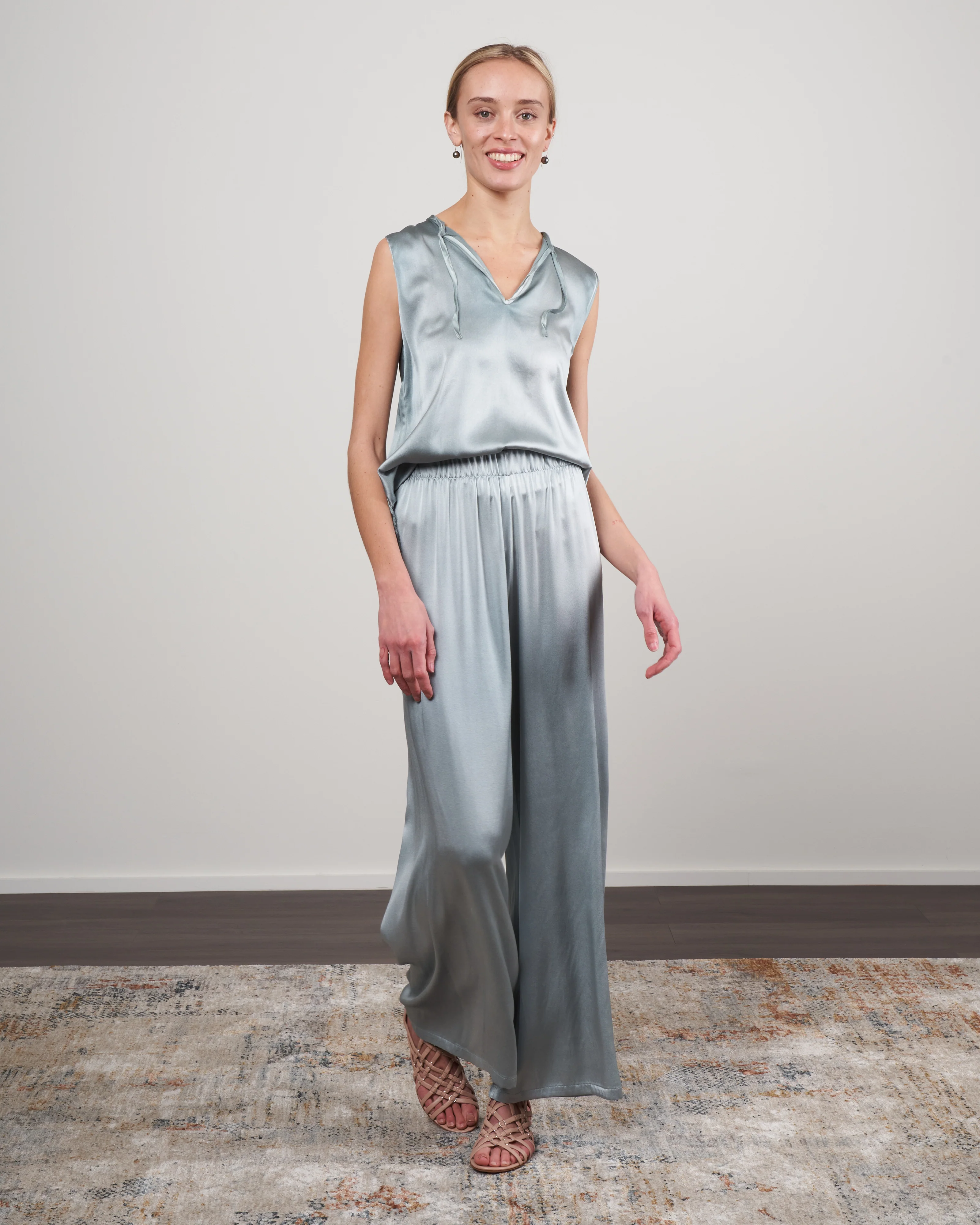 high waist silk palazzo pants - rio - Image 2