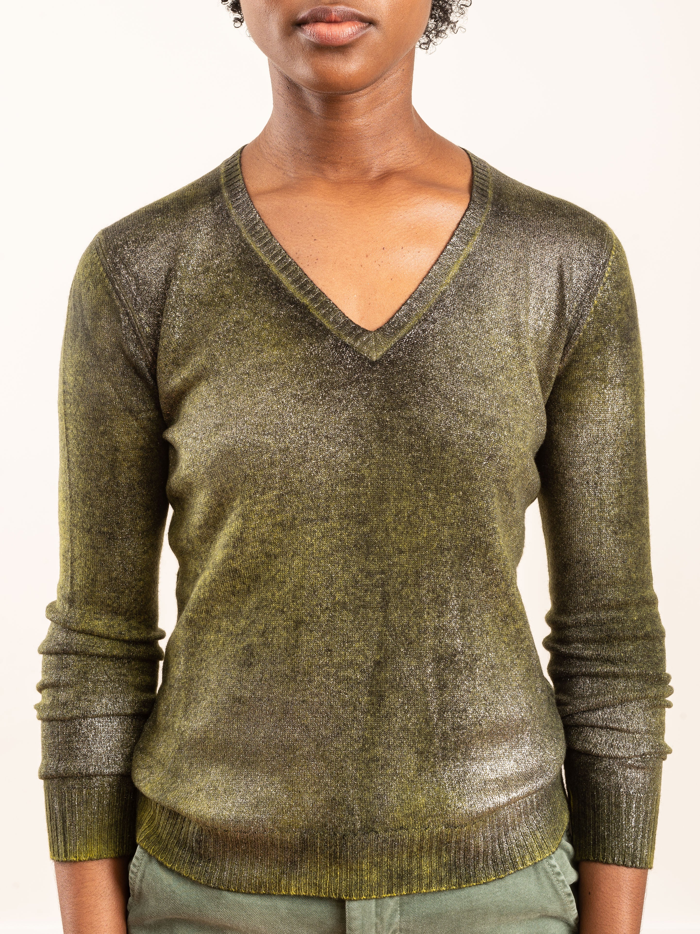 laminated vneck pullover - Image 4
