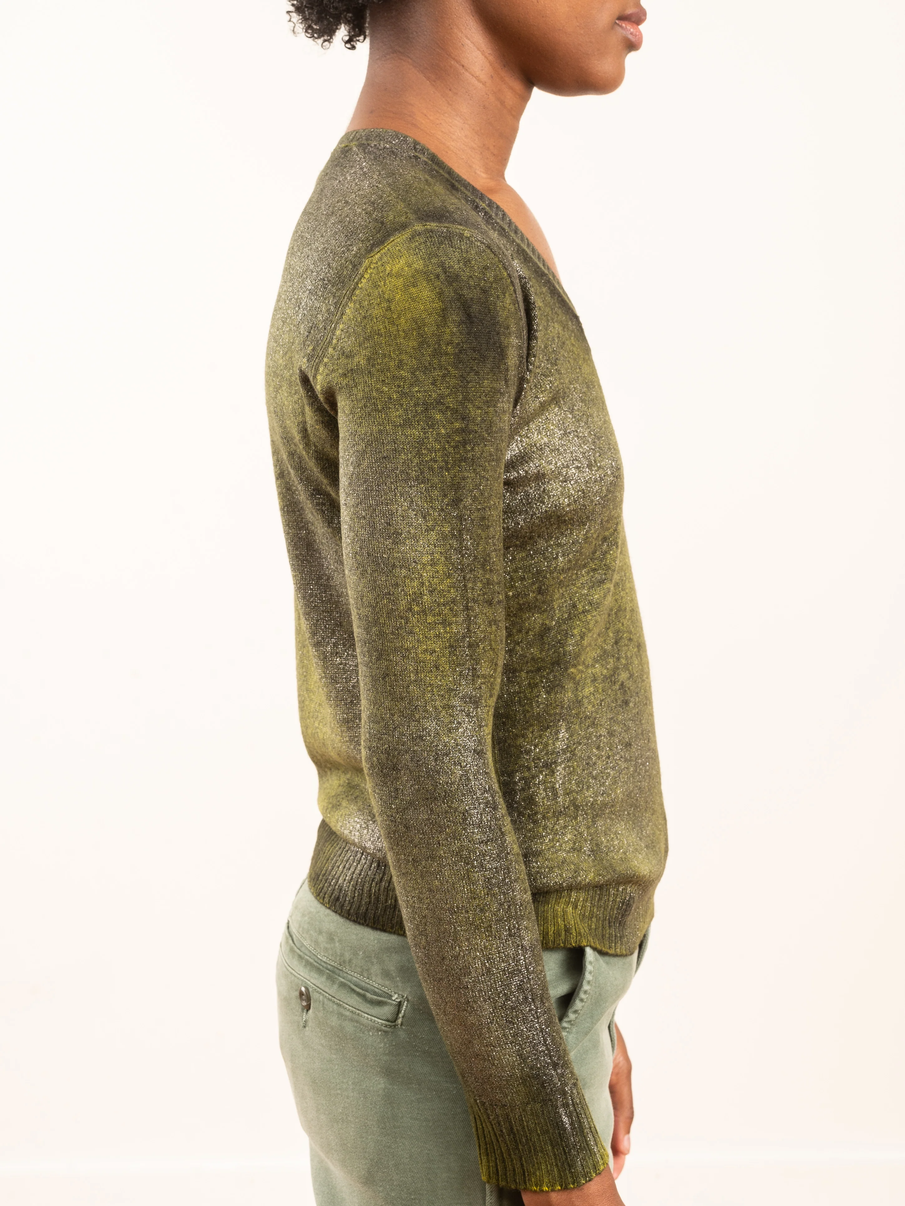 laminated vneck pullover - Image 5