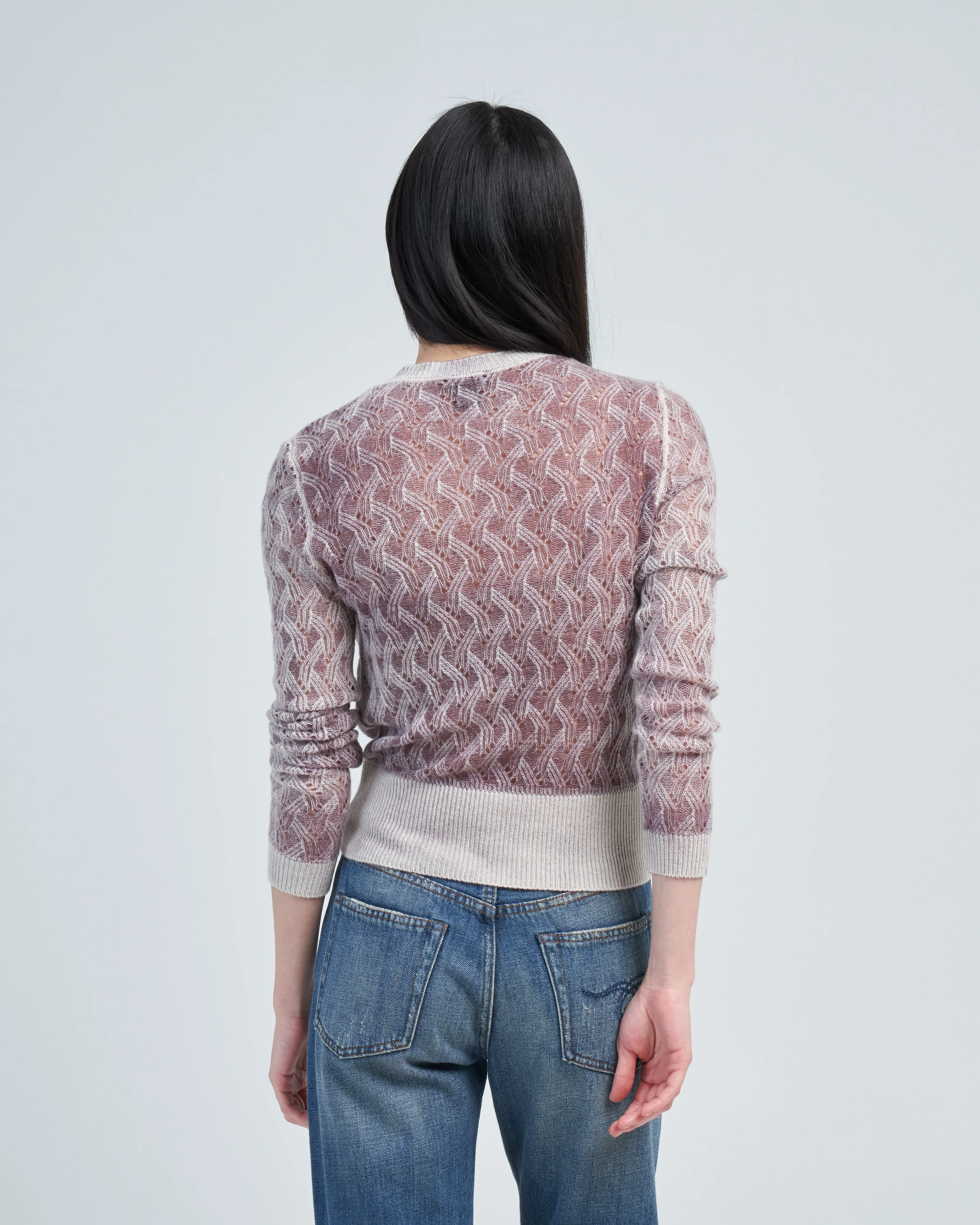 light lace stitch round neck pullover - Image 4