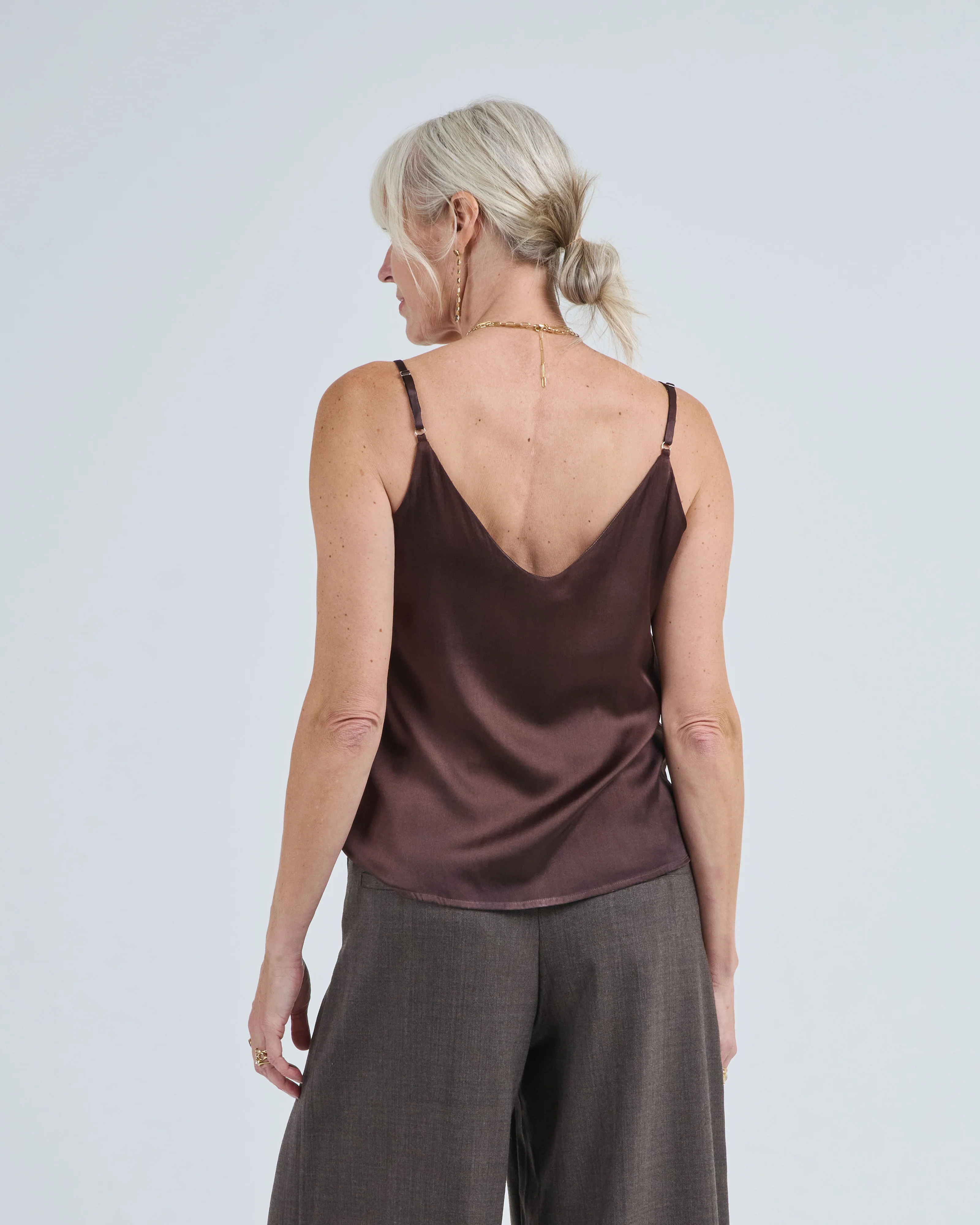 marble lamination effect silk tank top - Image 4