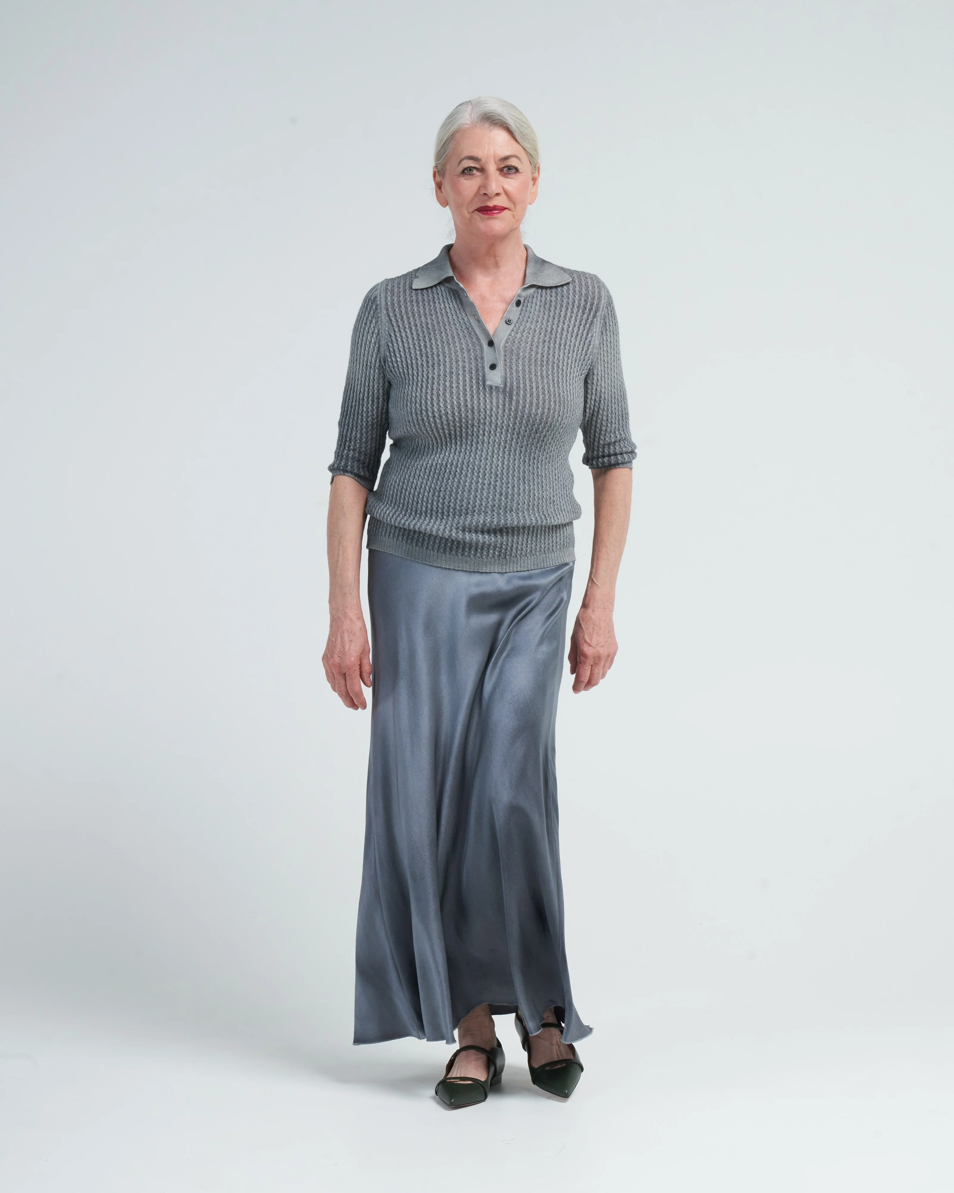 midi silk skirt - n/ghiaccio - Image 2