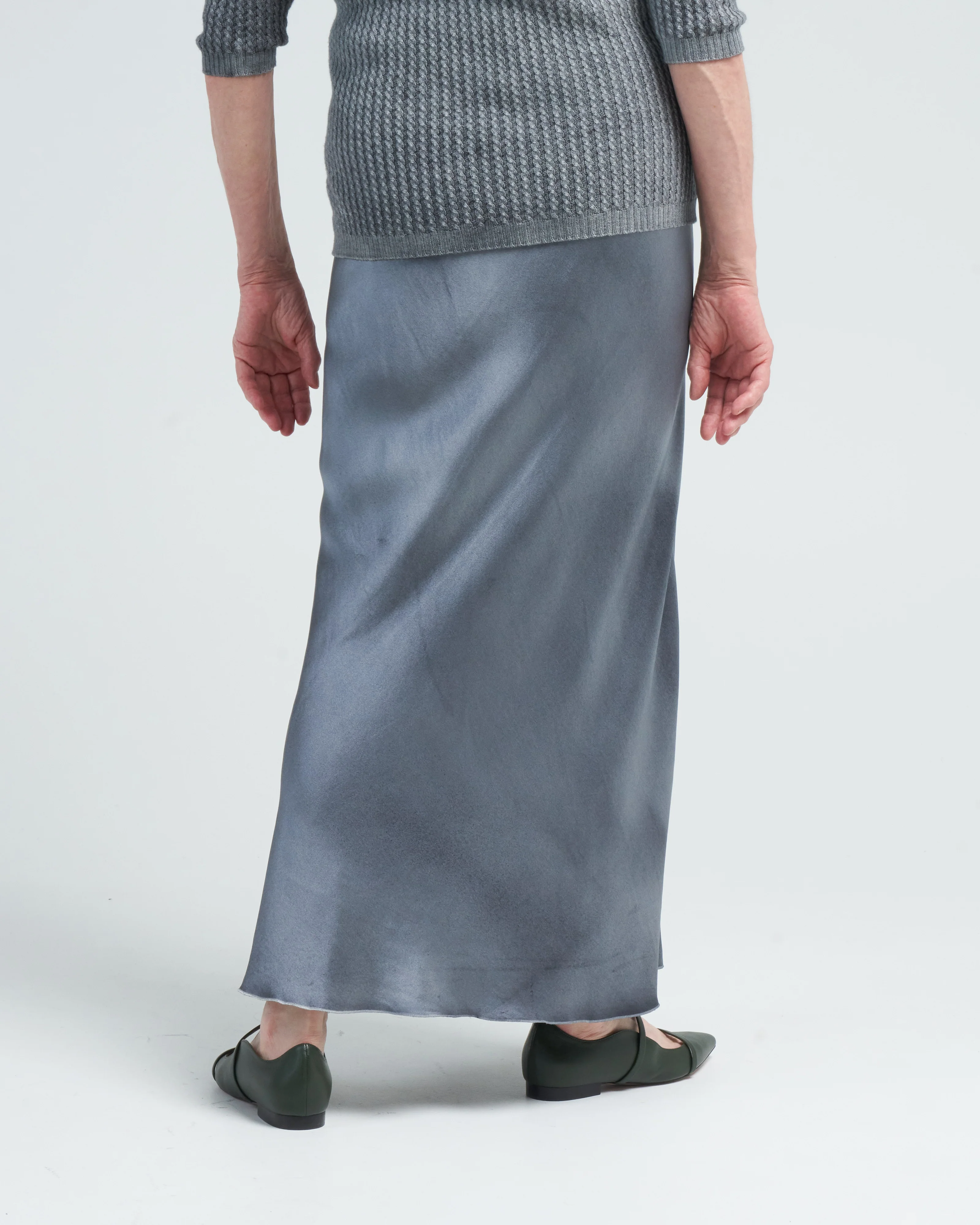 midi silk skirt - n/ghiaccio - Image 3