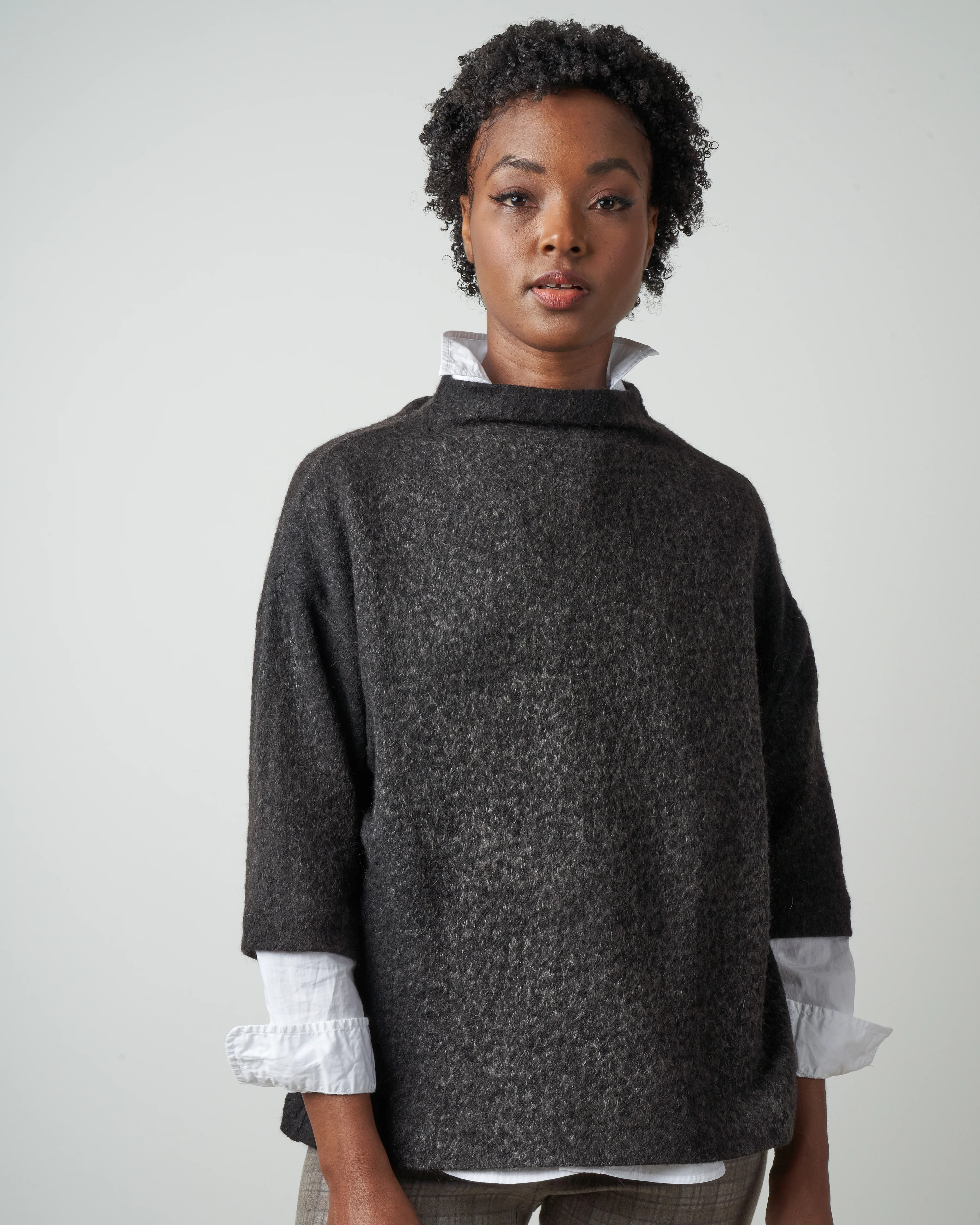 mock neck jacquard animalier pullover - carruba
