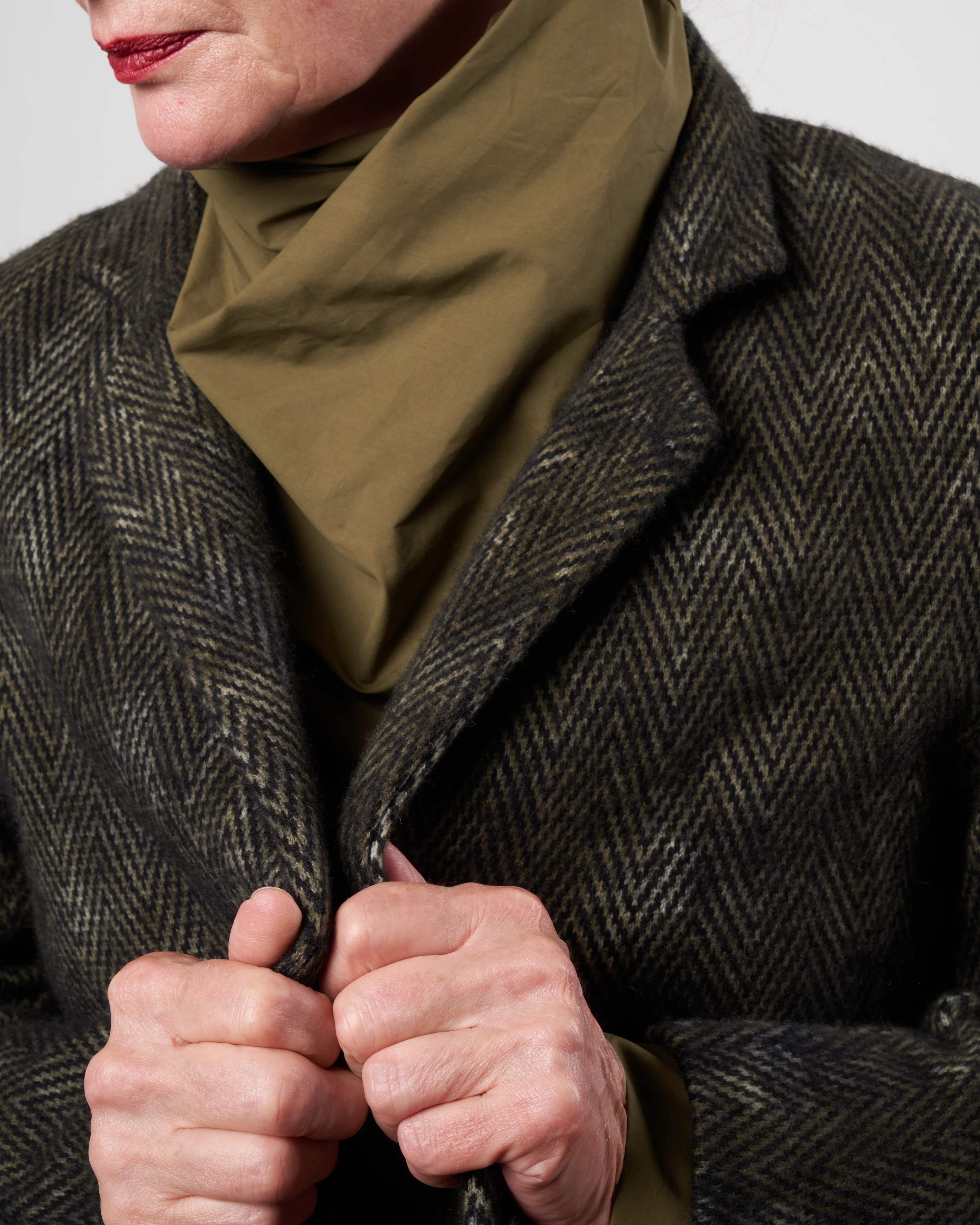 new camouflage fishbone stitch carded rever jacket - moss - Image 5
