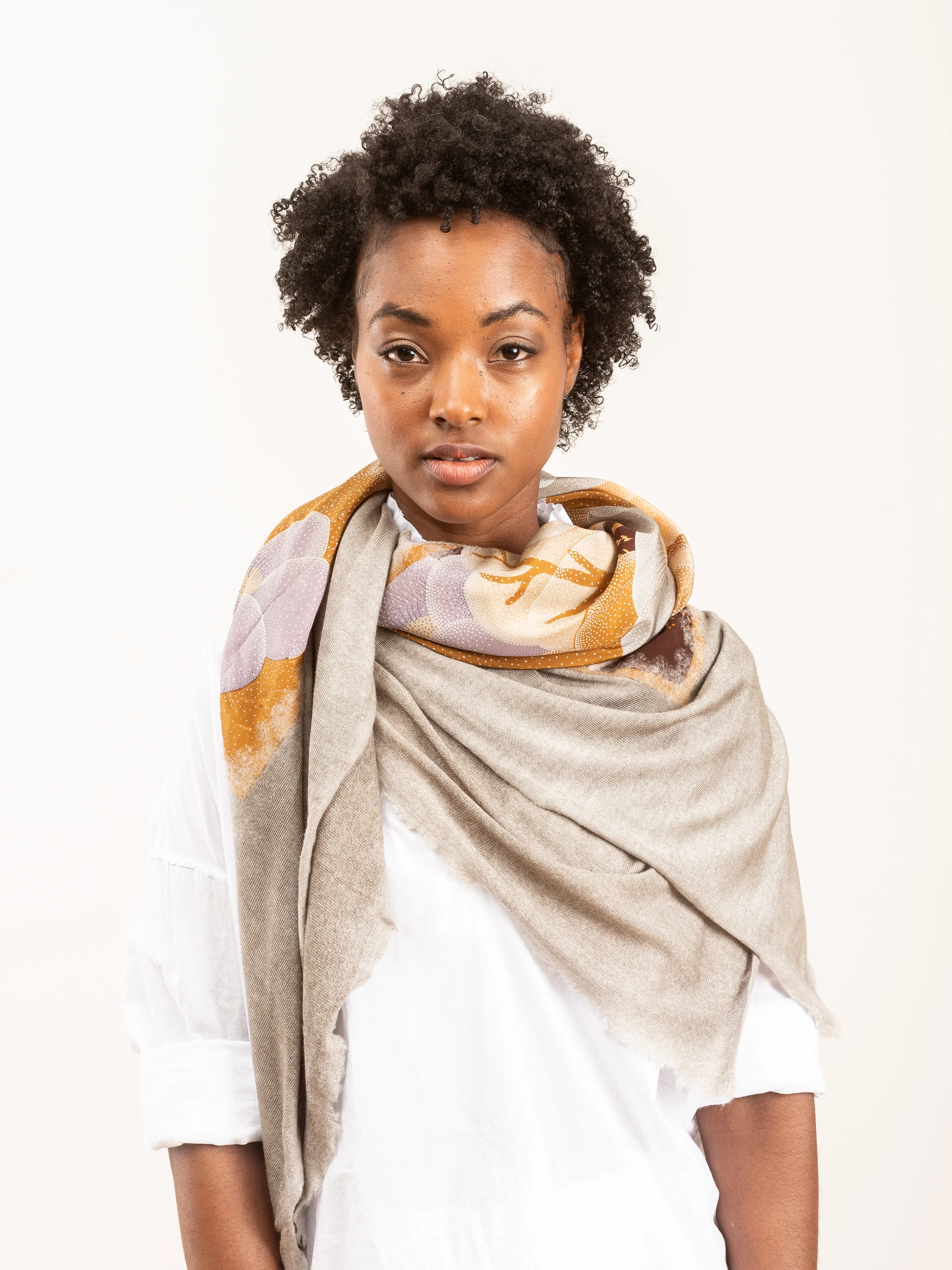 one of a kind foulard scarf - taupe