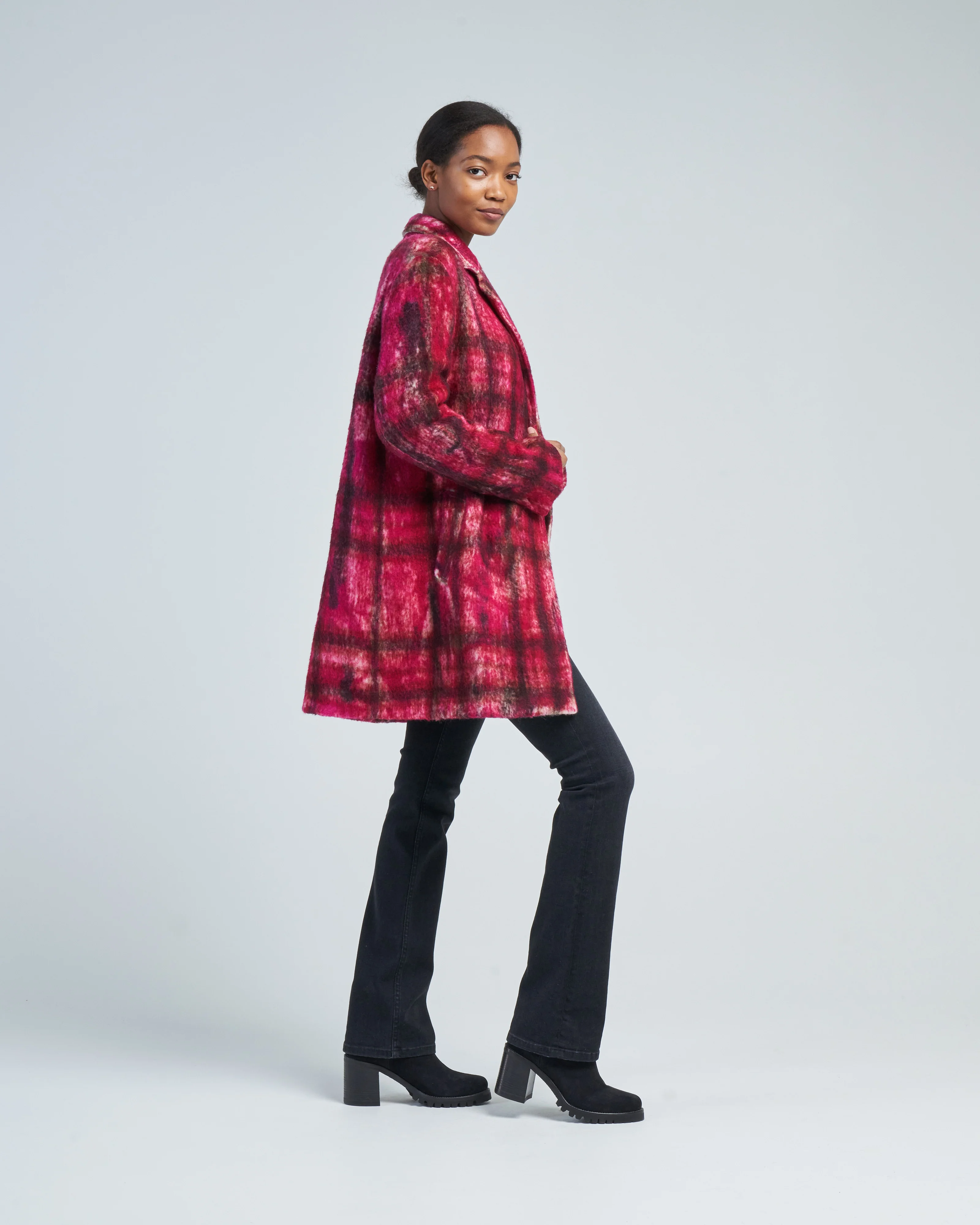 primitive effect tartan short coat - Image 2