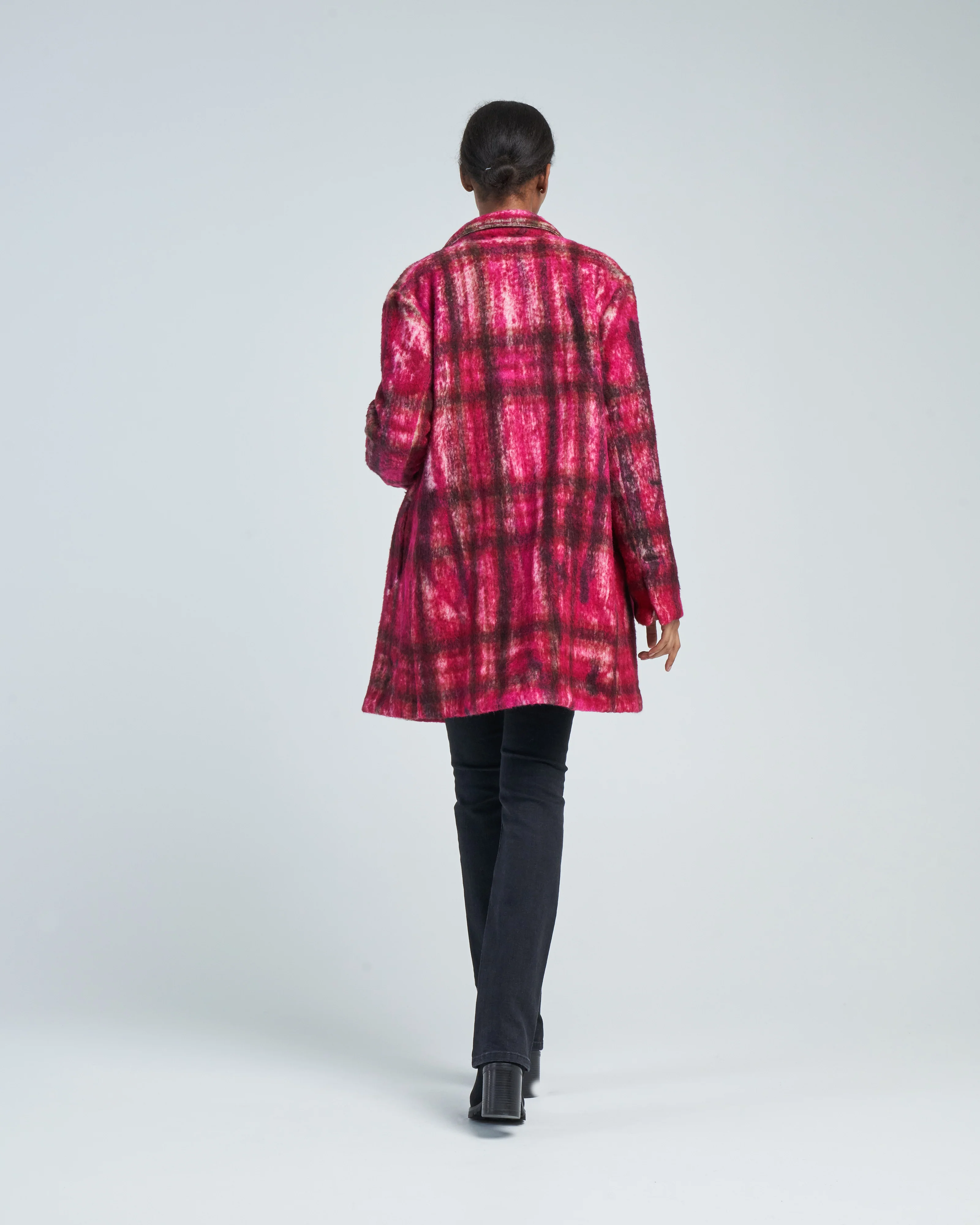 primitive effect tartan short coat - Image 4
