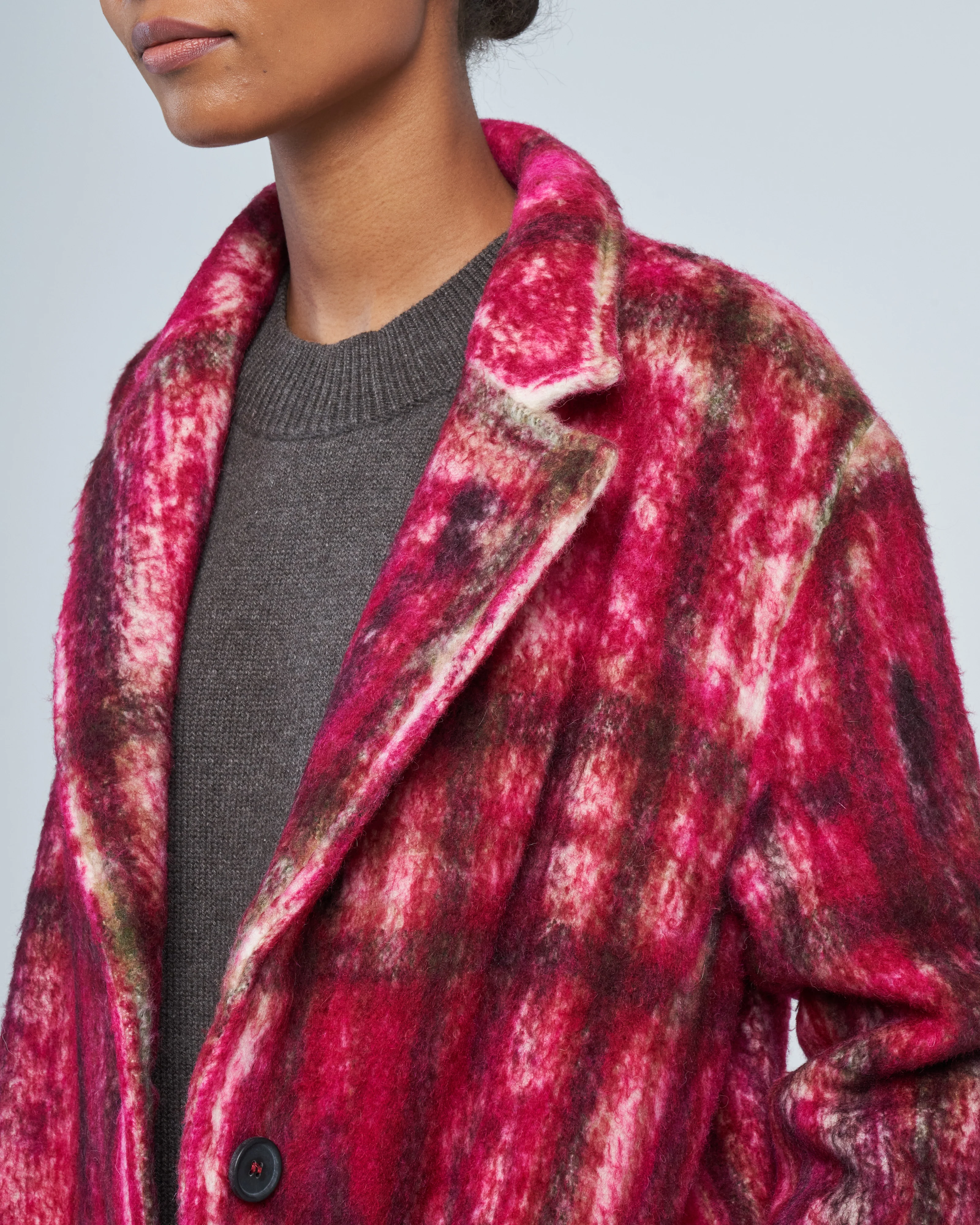 primitive effect tartan short coat - Image 5