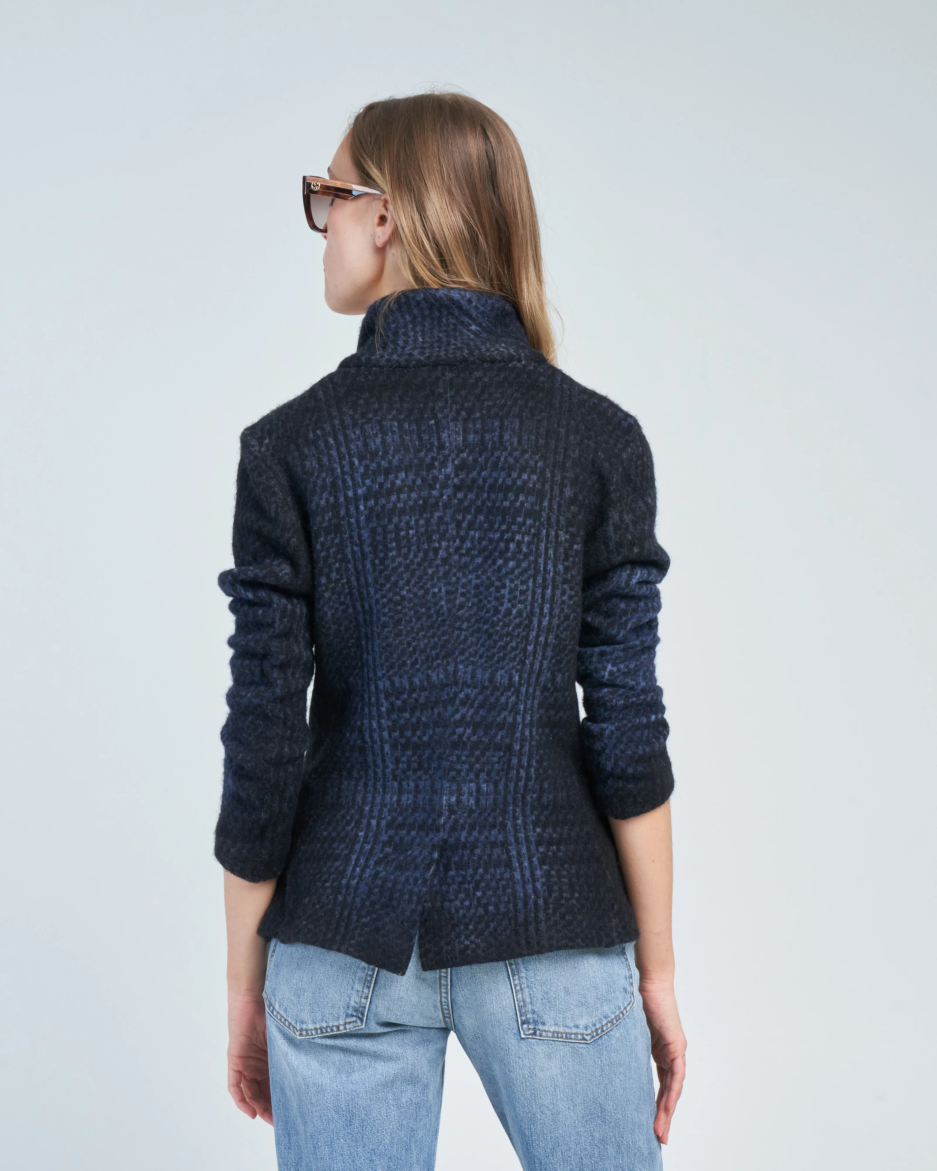 prince of wales jacquard carded rever jacket - Image 4