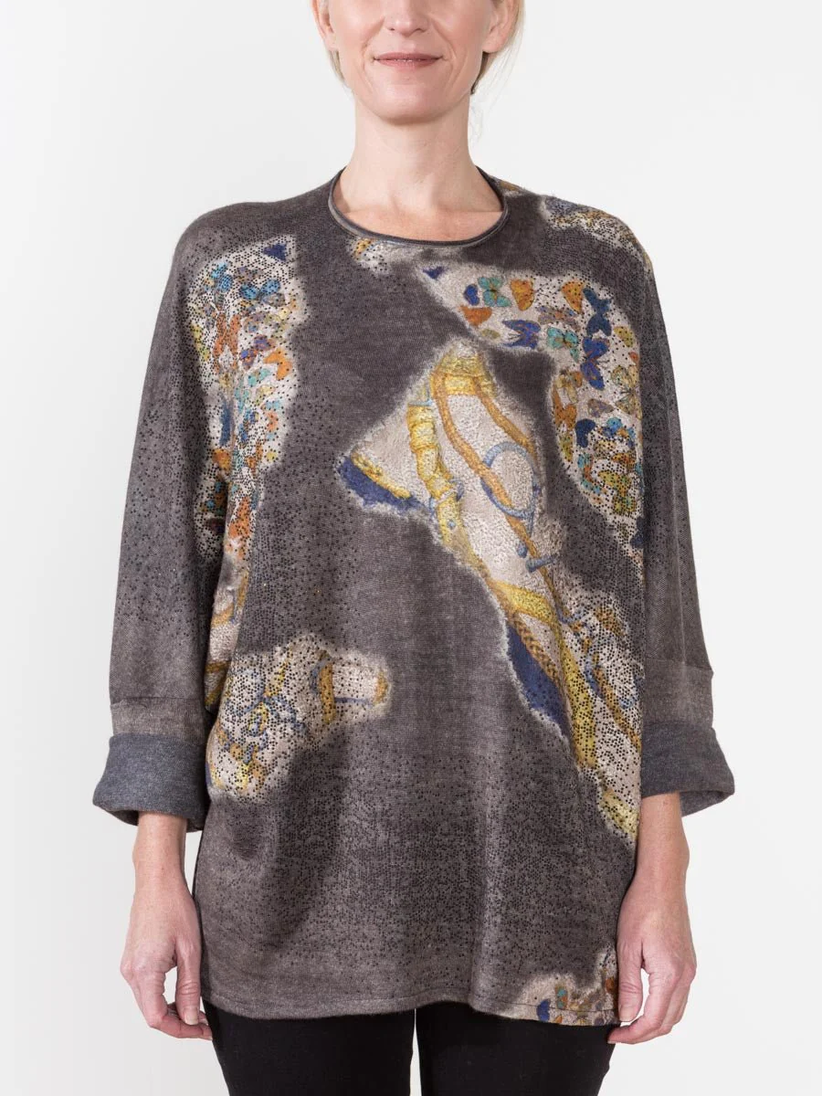 pullover sweater with foulard and studs - Image 2
