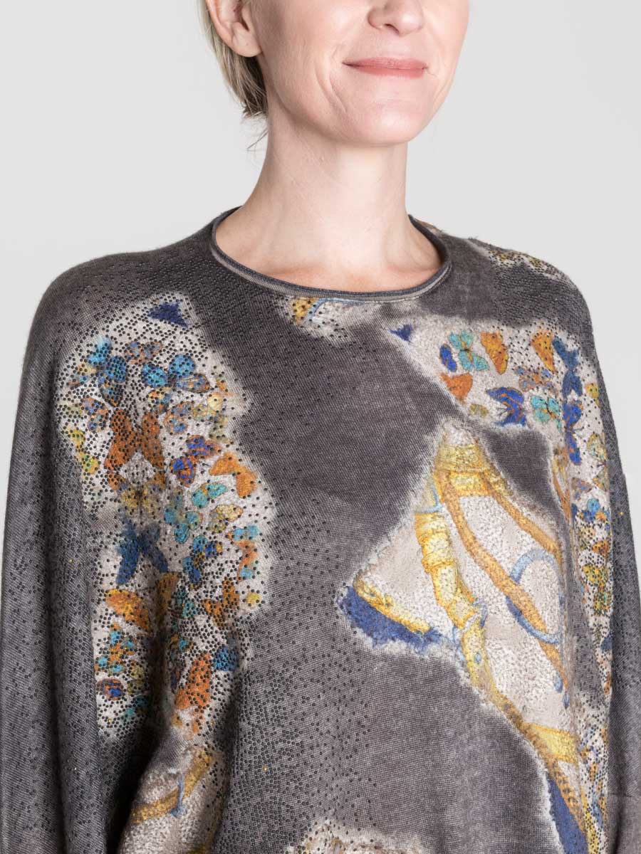 pullover sweater with foulard and studs - Image 6