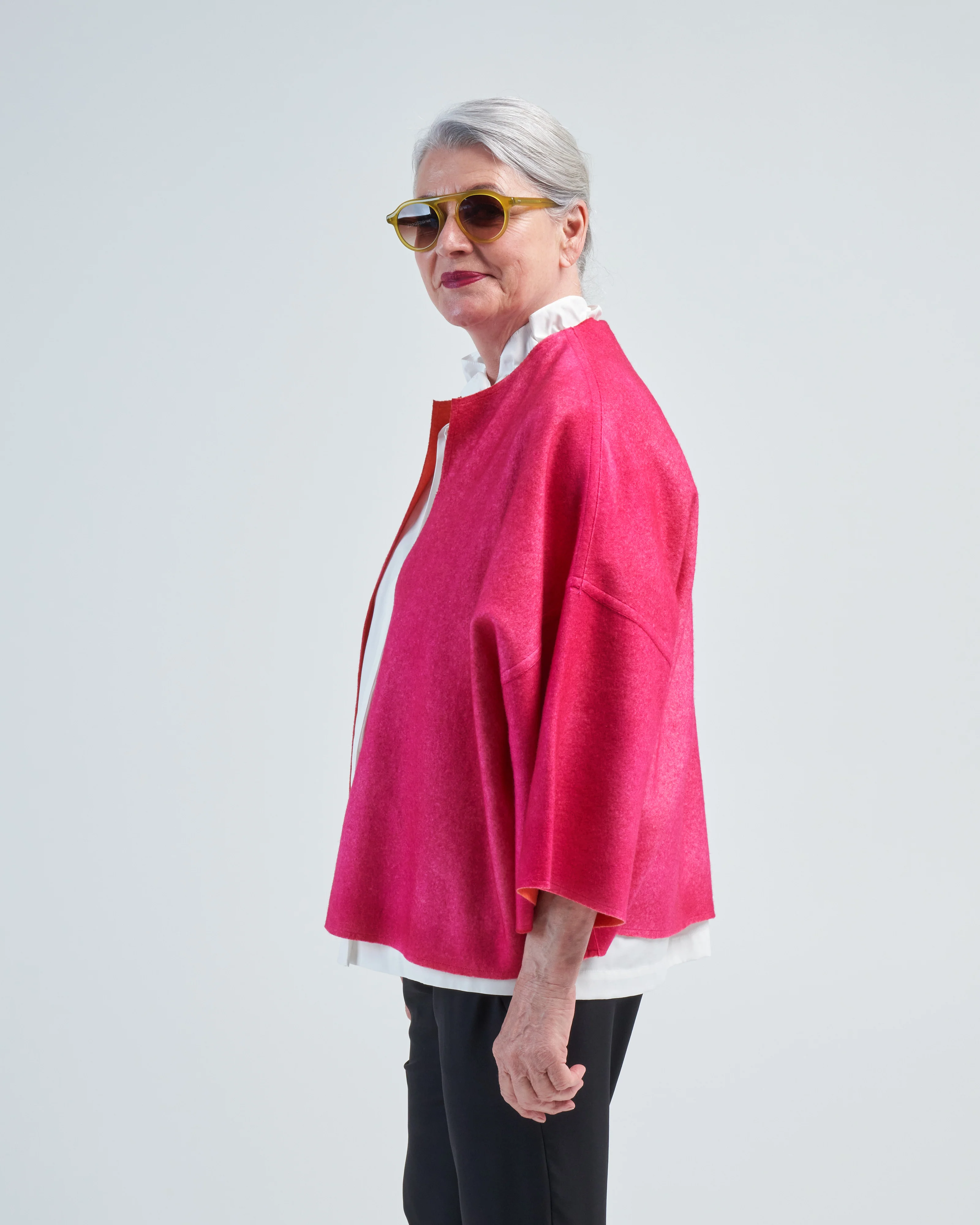 reversible felted round neck jacket - Image 3