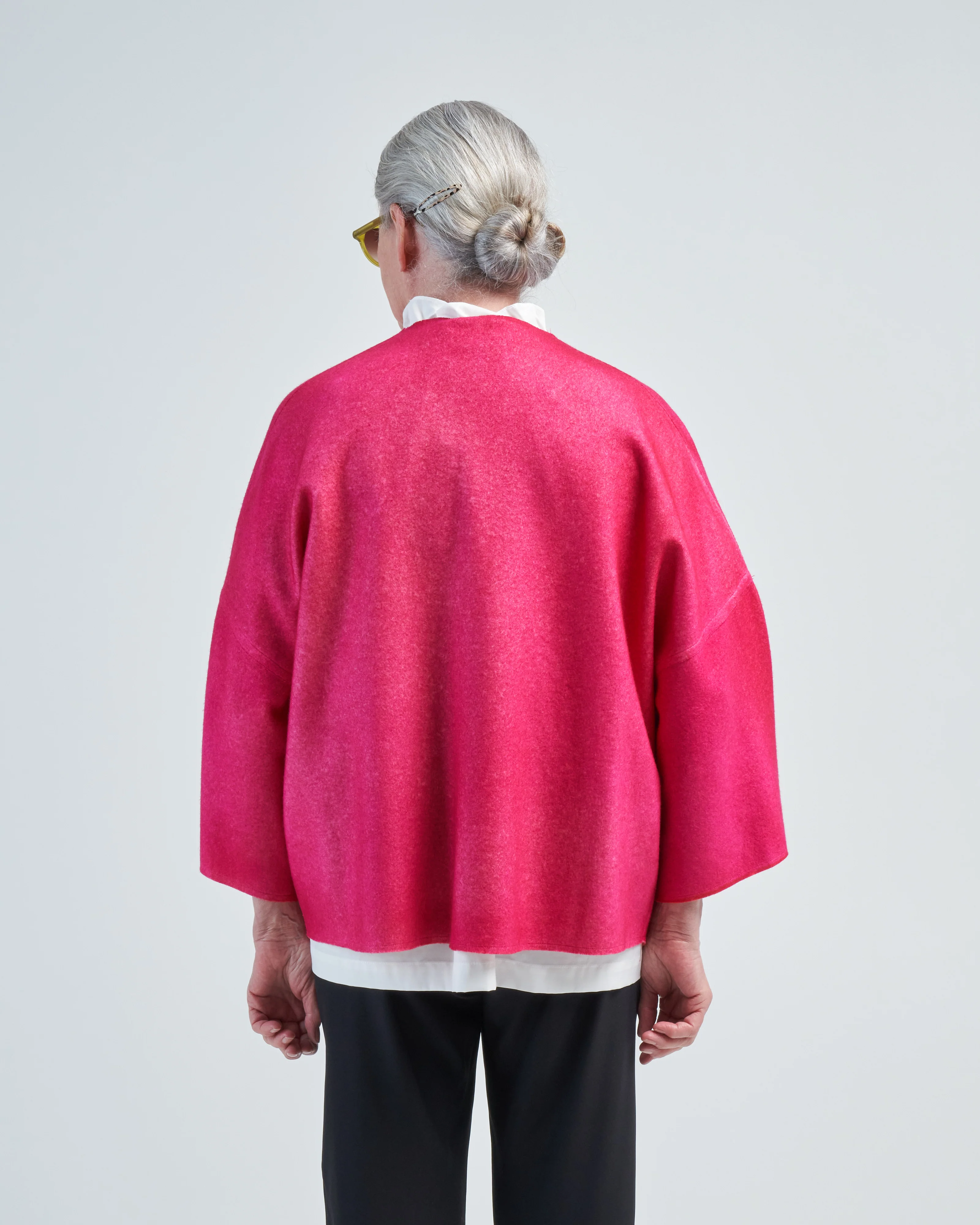 reversible felted round neck jacket - Image 4