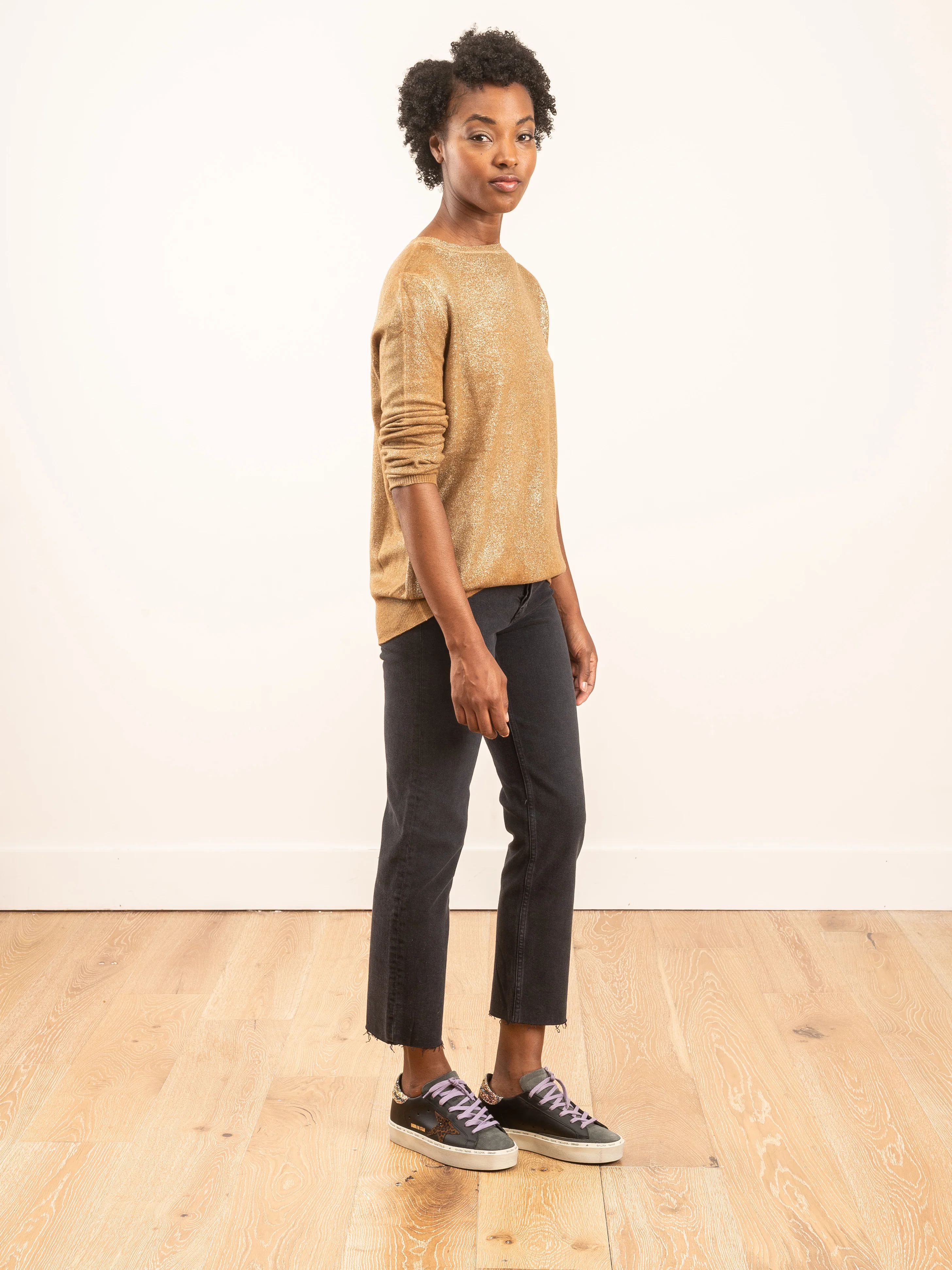 round neck high edges laminated pullover - Image 2
