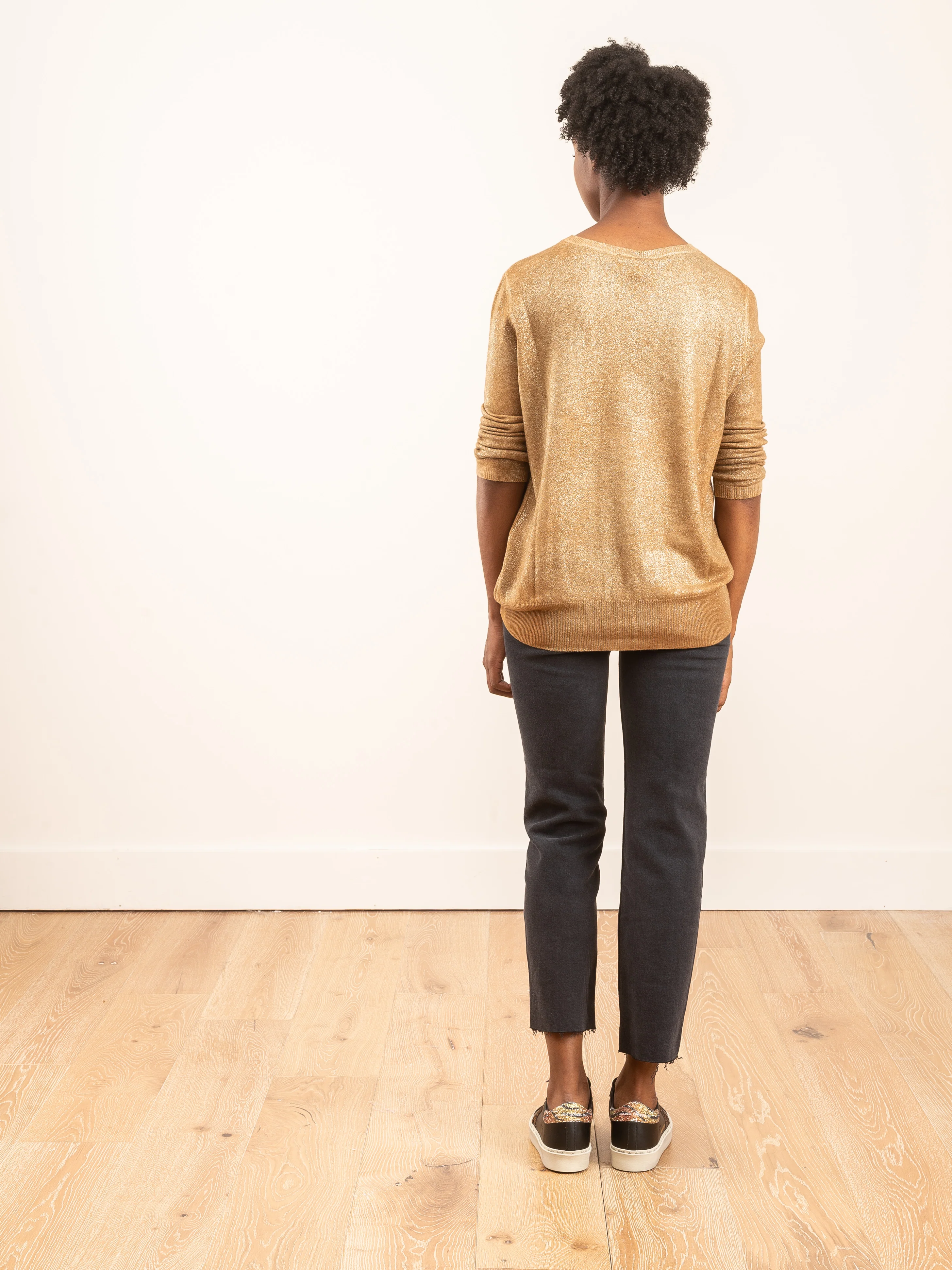 round neck high edges laminated pullover - Image 3