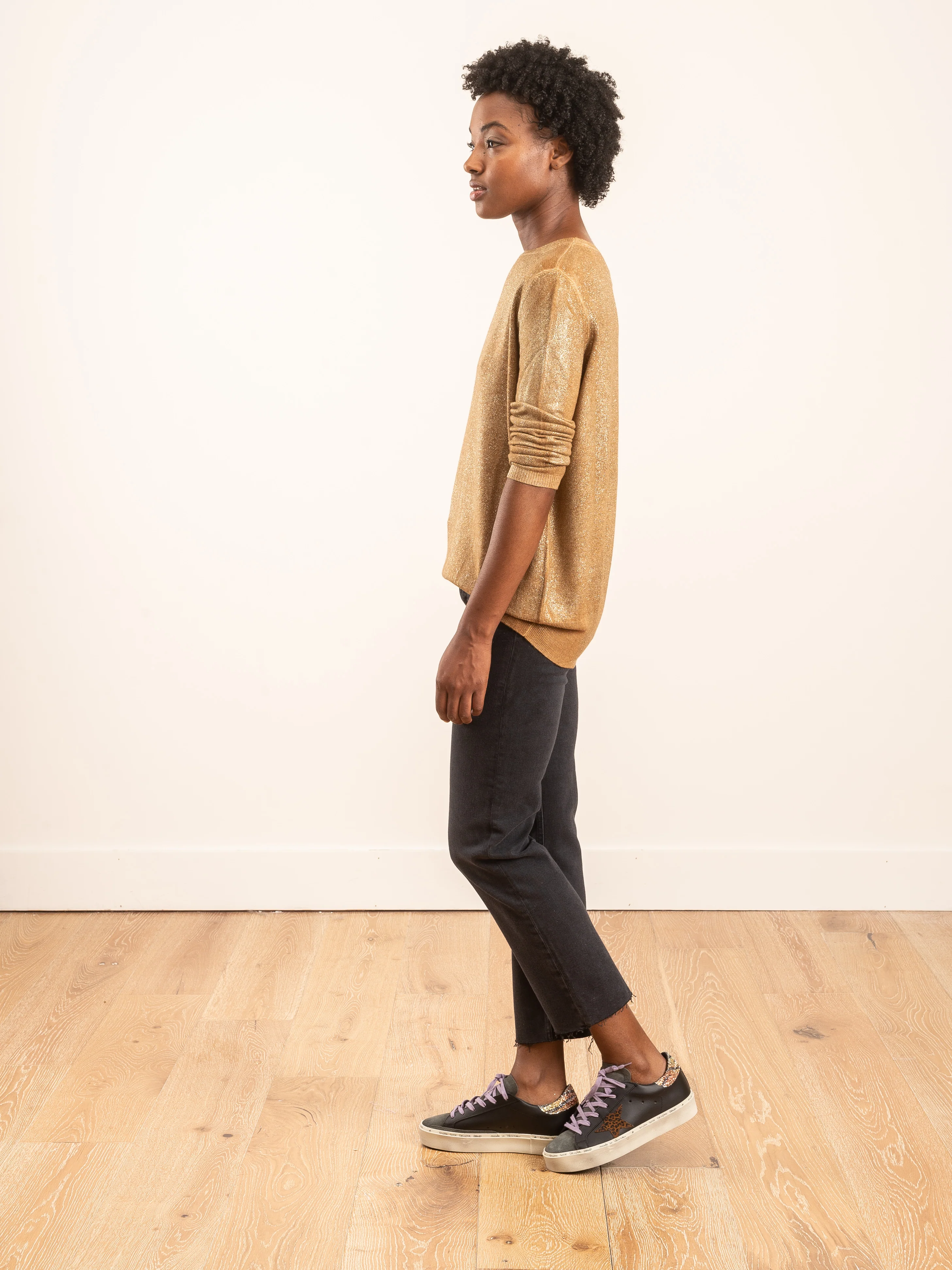 round neck high edges laminated pullover - Image 4