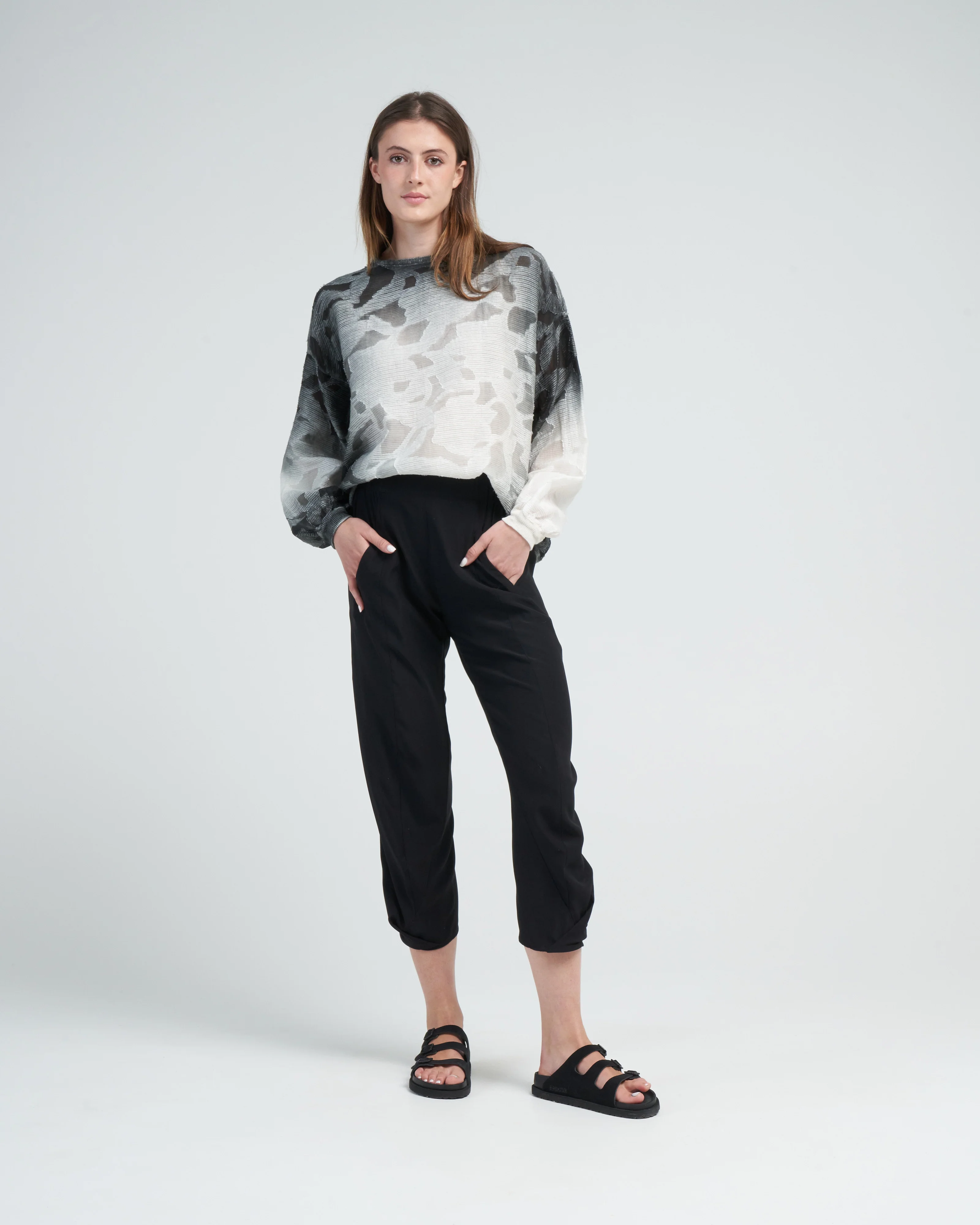 round neck in filcoup with knitted edges - husky - Image 3