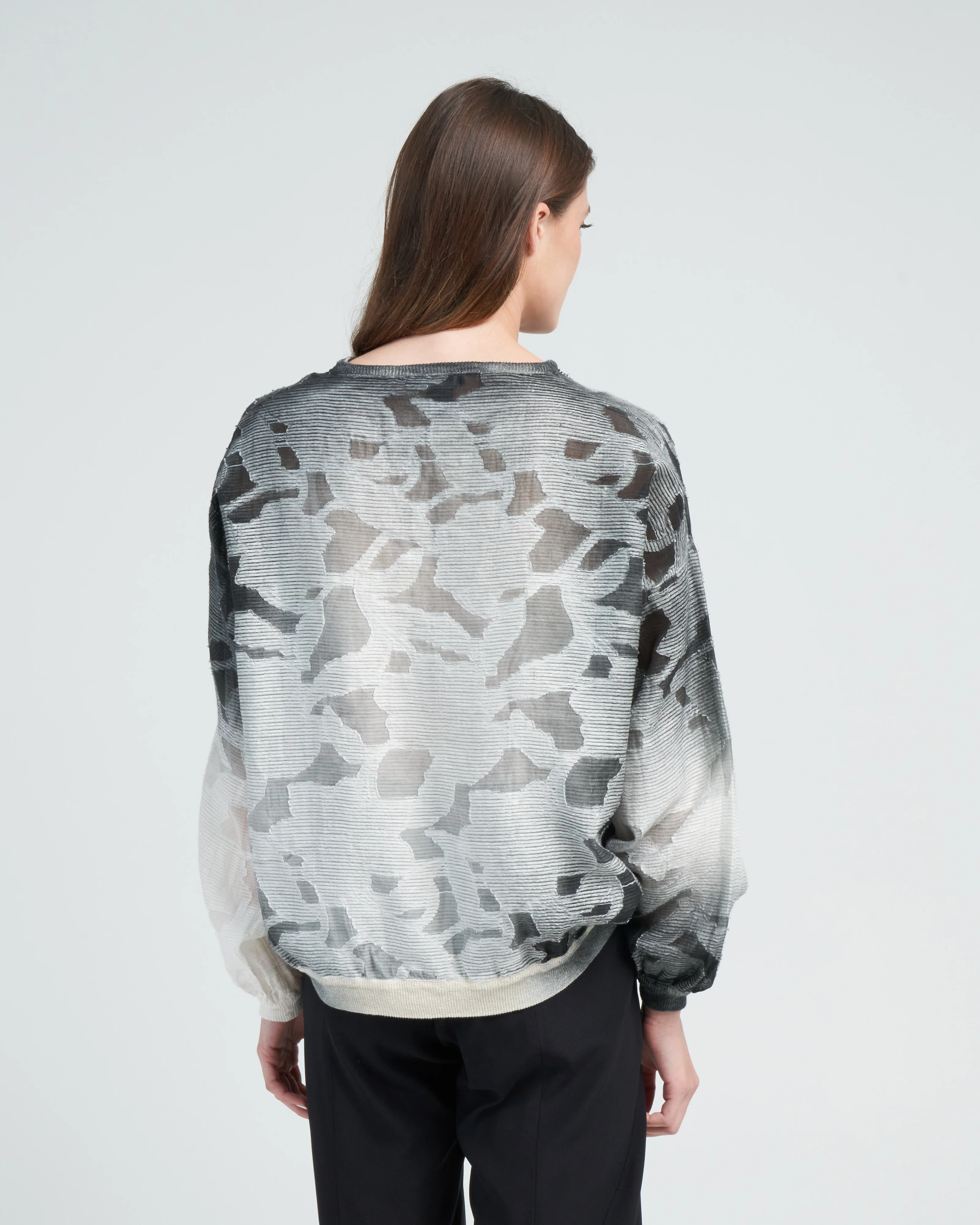 round neck in filcoup with knitted edges - husky - Image 4