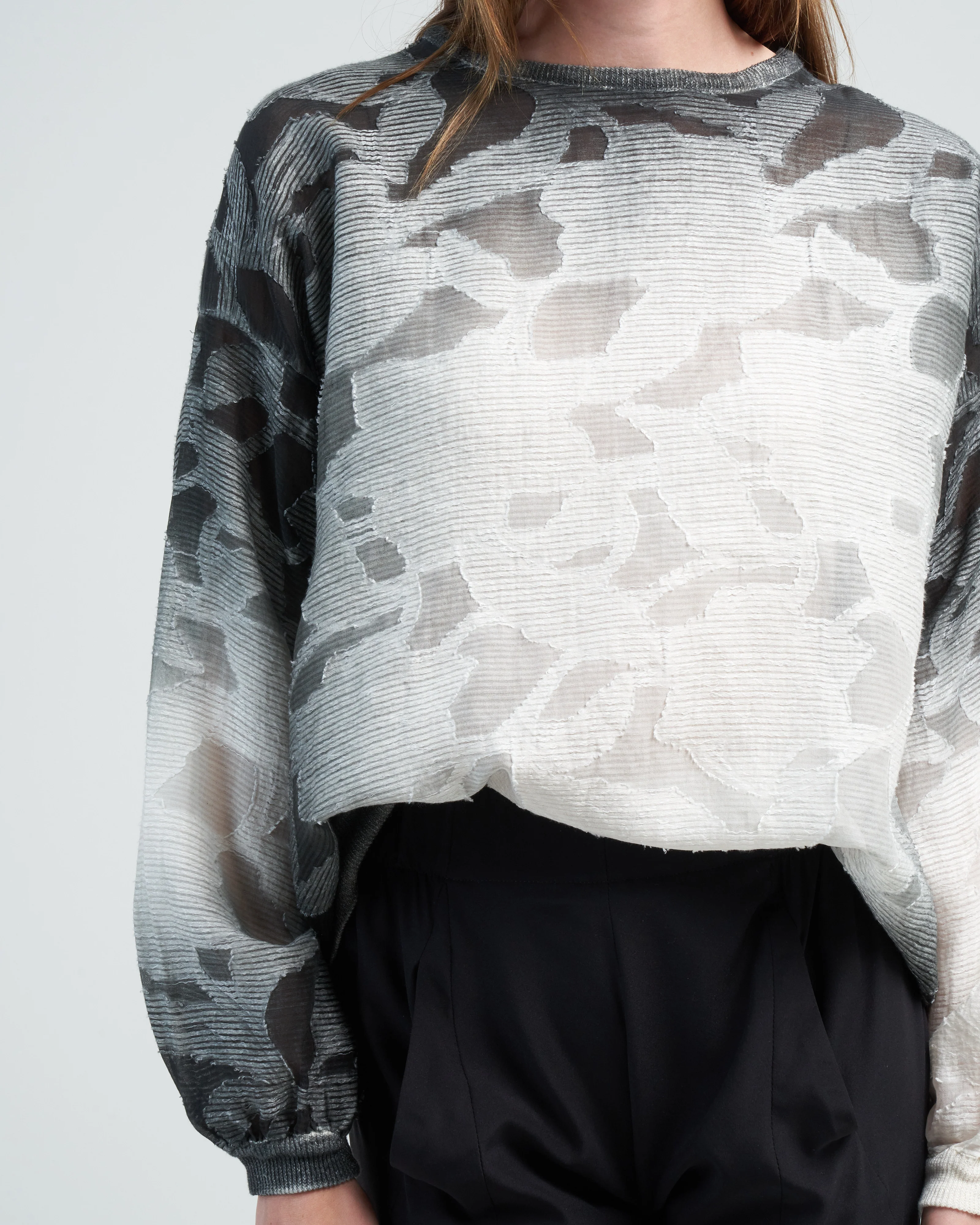 round neck in filcoup with knitted edges - husky - Image 5