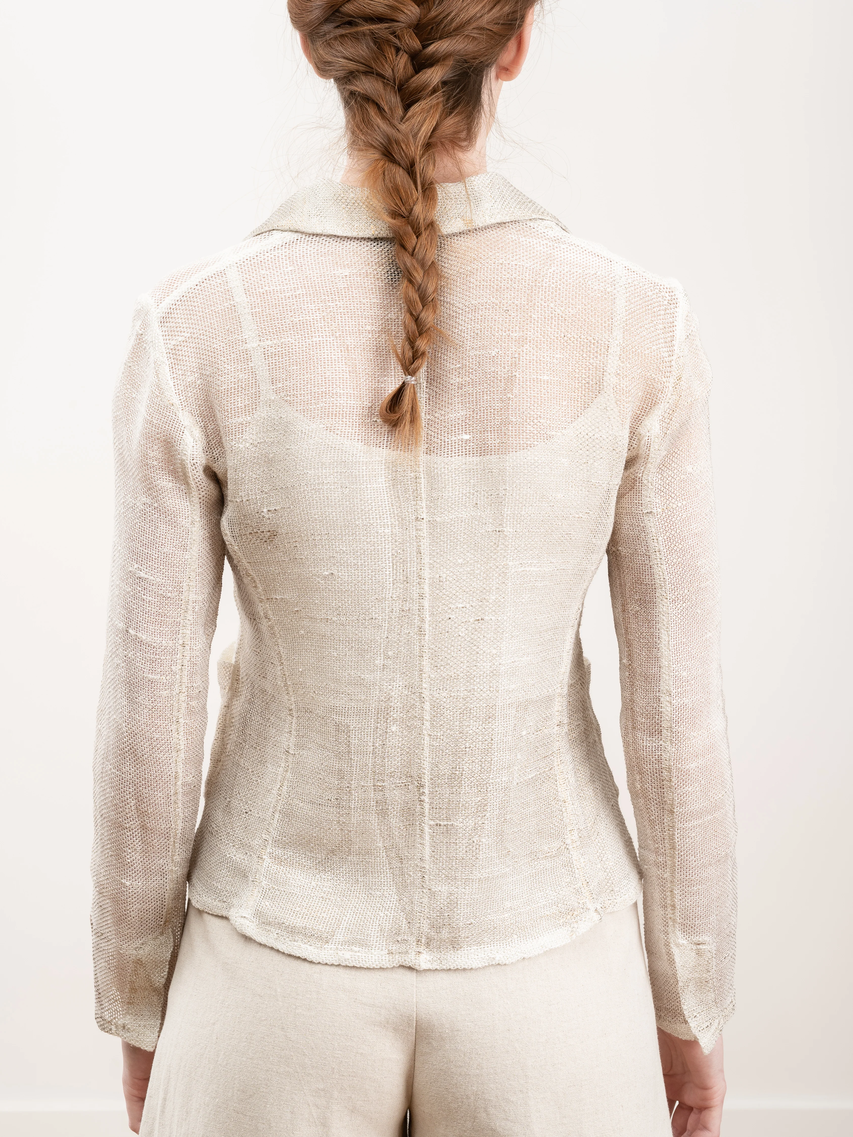 short rever jacket with lamination - bronzo - Image 4
