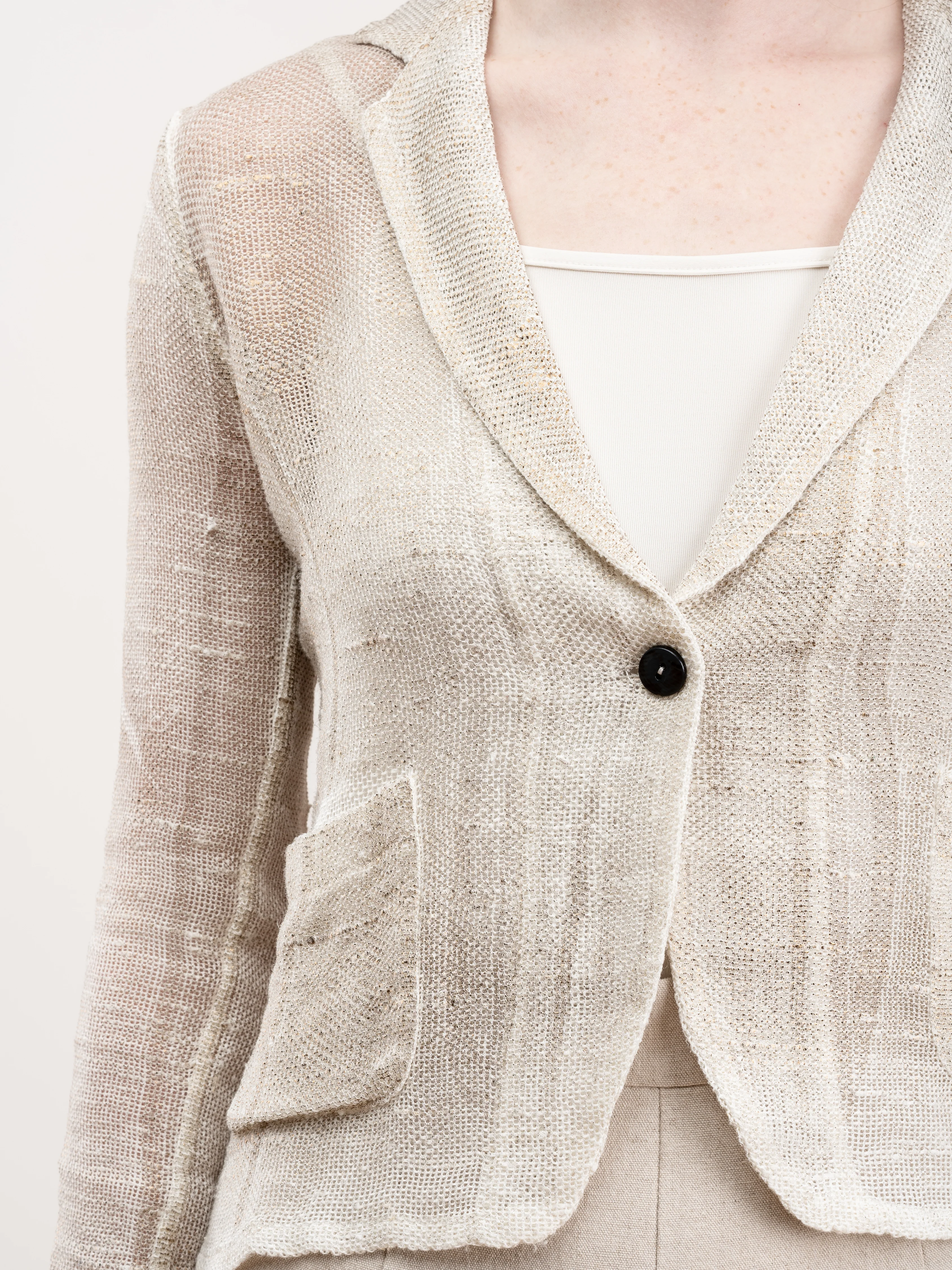 short rever jacket with lamination - bronzo - Image 5