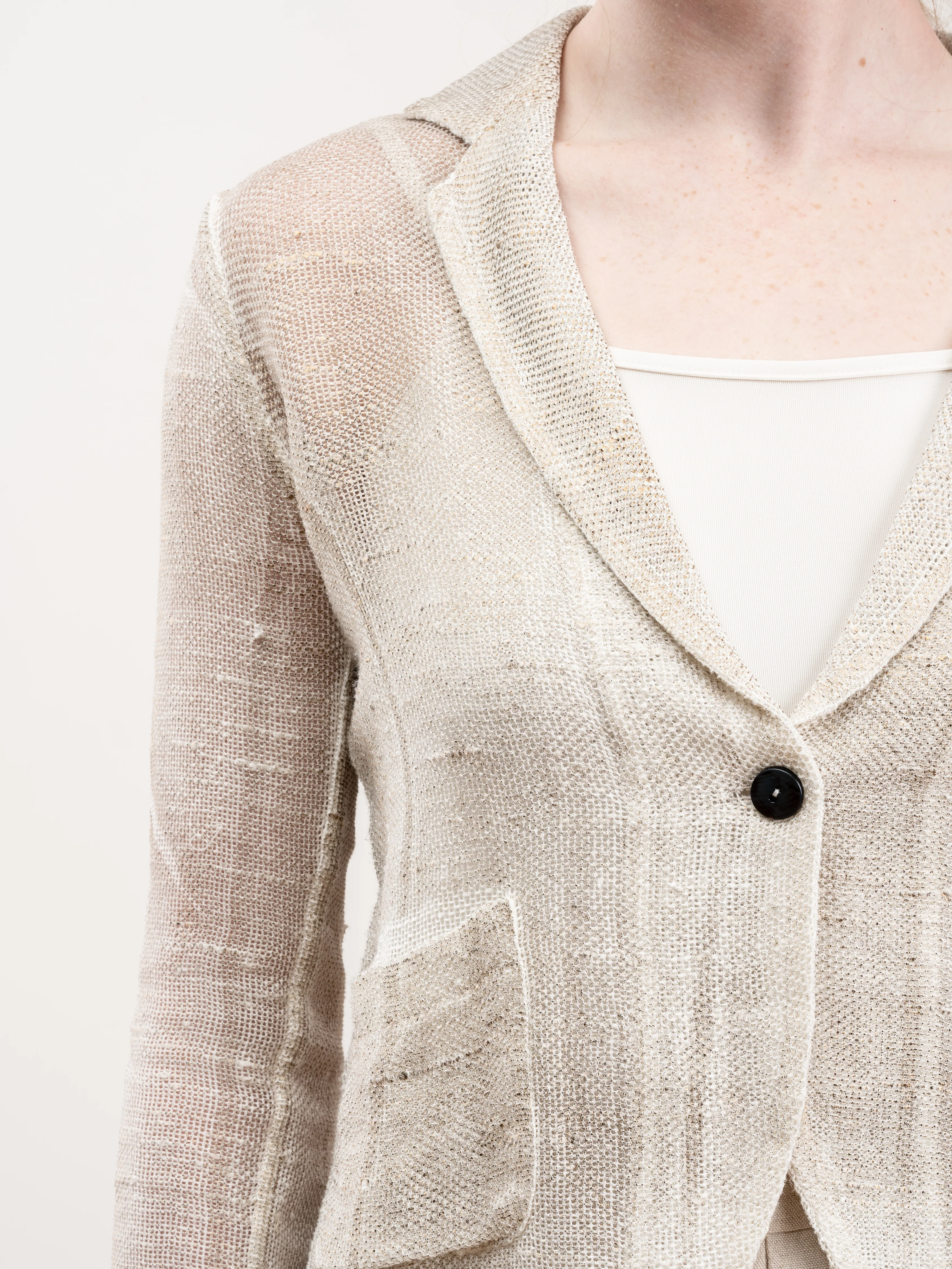 short rever jacket with lamination - bronzo - Image 6