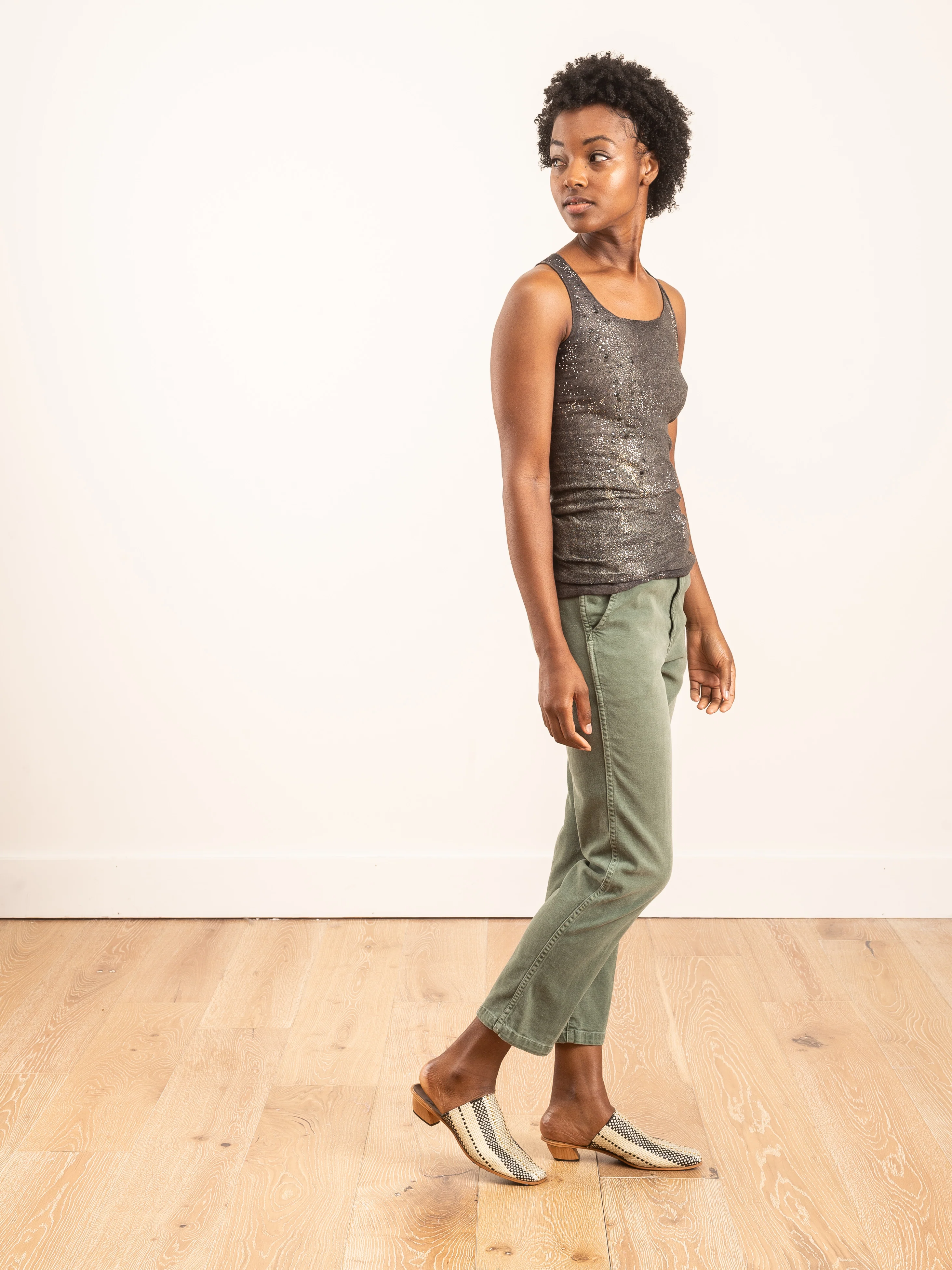 stretch tank top with lamination and studs - Image 2