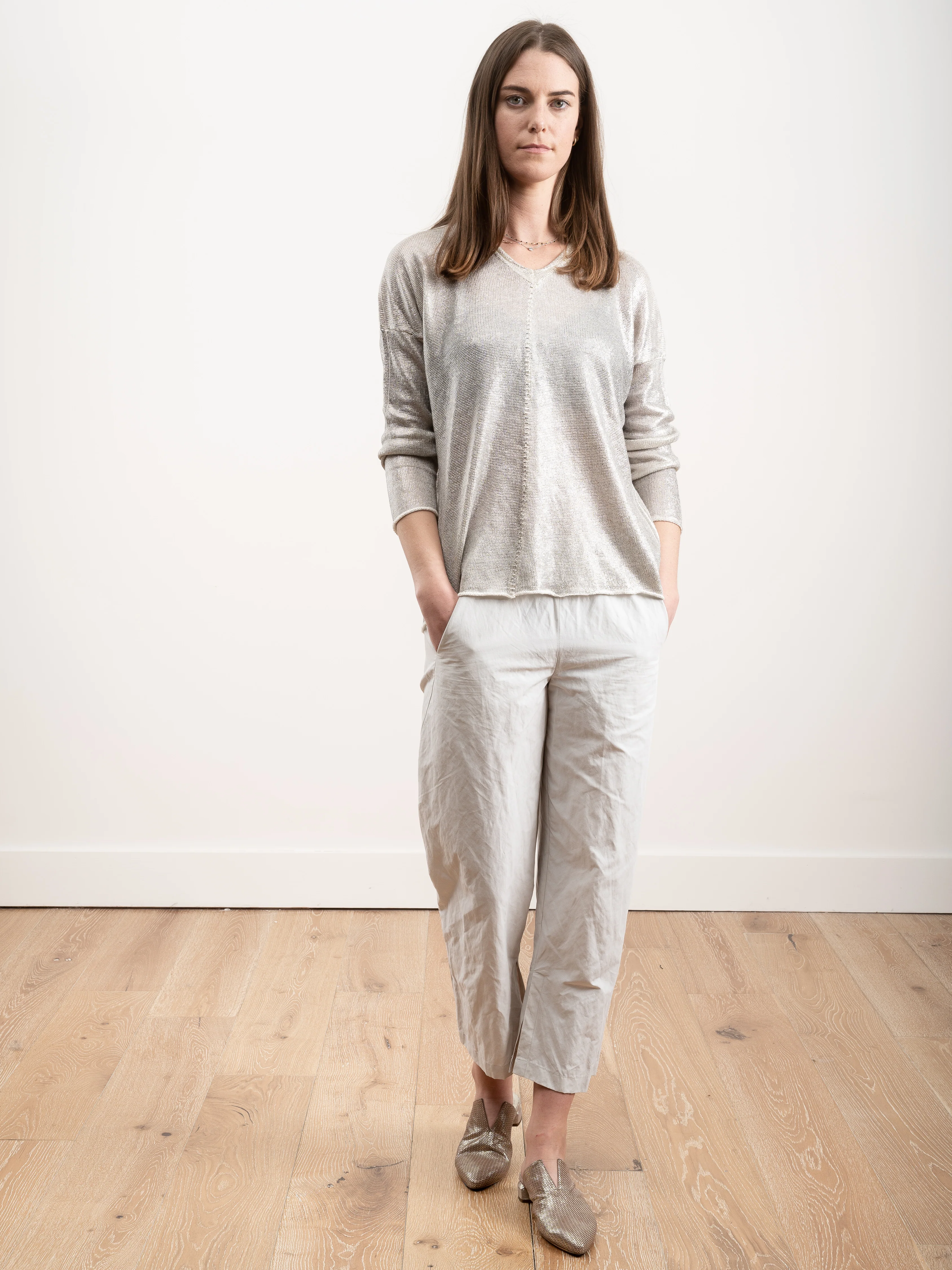 linen pullover with lamination - Image 2