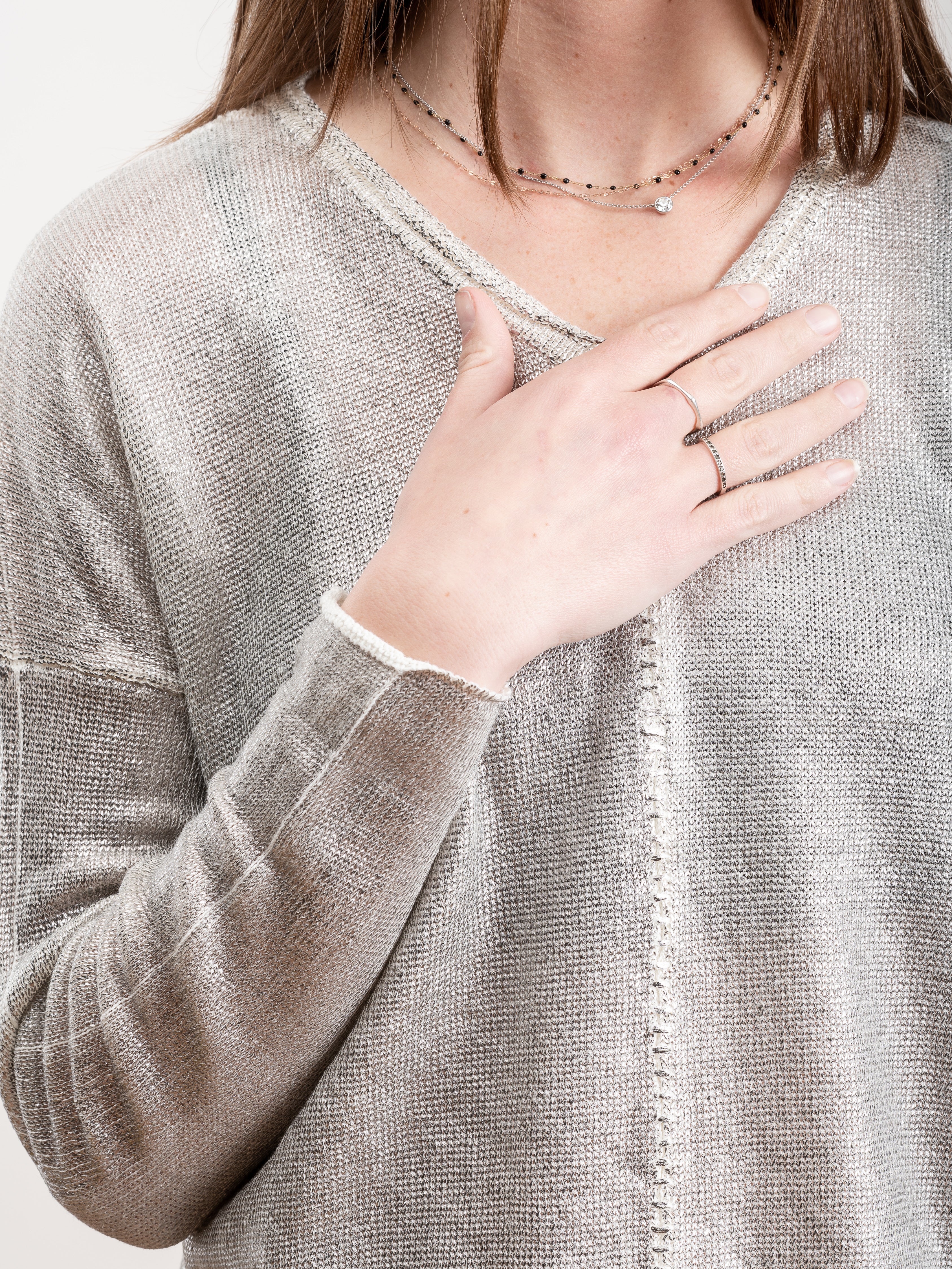 linen pullover with lamination - Image 6